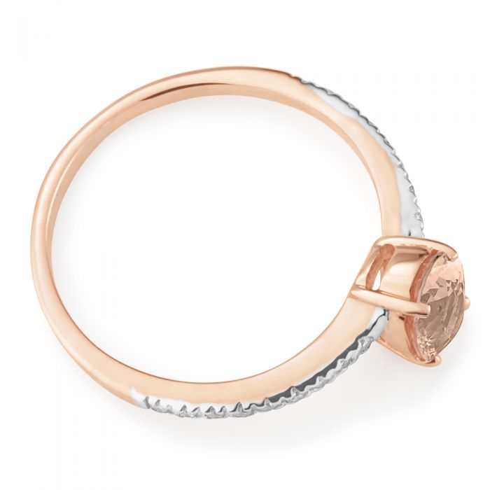 9ct Rose Gold 7x5mm 0.80ct Morganite & Diamond Engagement Ring for Women - Perfect for Proposals, Anniversaries & Special Occasions