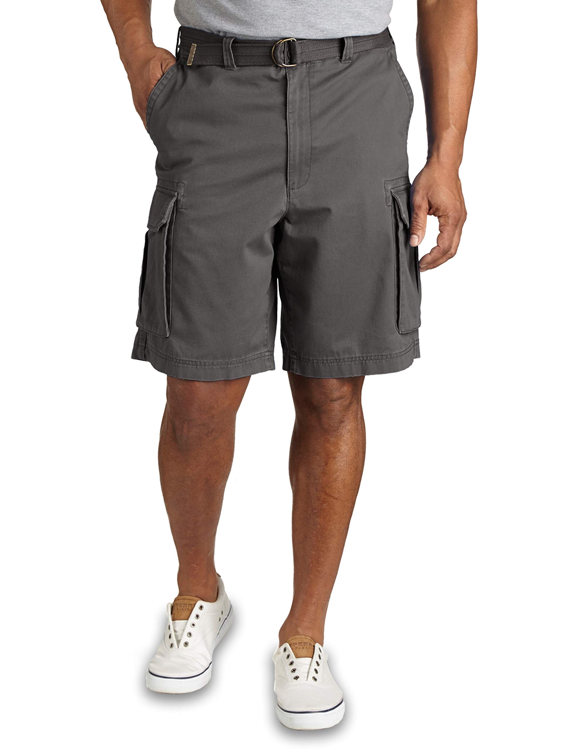 DXL Big and Tall True Nation Broken-in Twill Cargo Shorts for Men - Comfortable Relaxed Fit Casual Summer Outdoor Shorts for Hiking, Travel & Everyday Wear