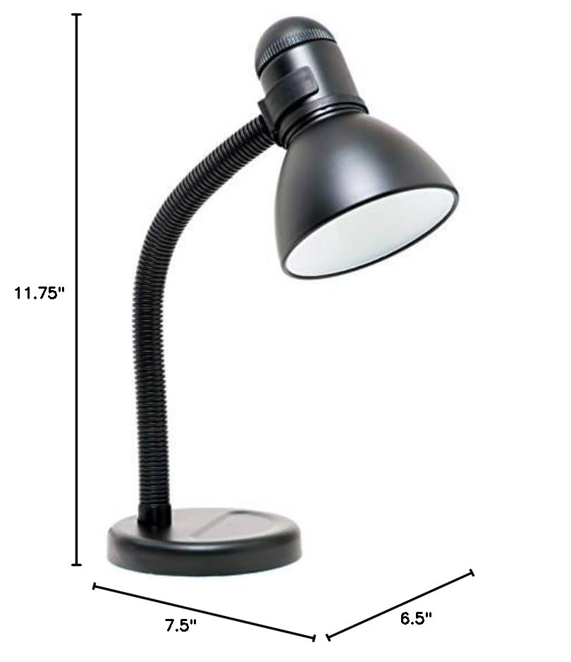 Boston Harbor Flexible Desk Lamp - Adjustable LED Task Light with Clamp, Black - Perfect for Home Office, Study, Reading & Crafting