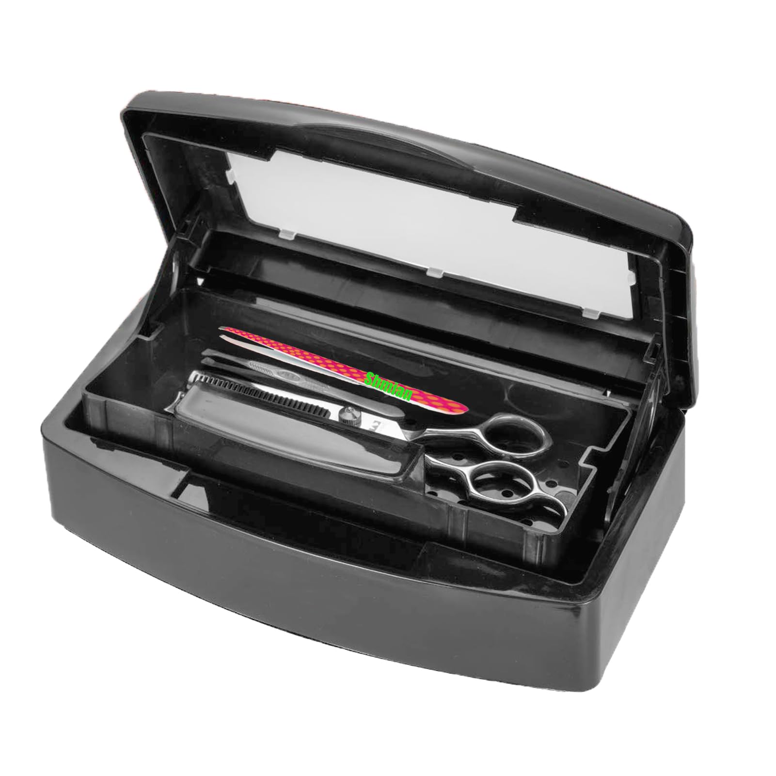 UV Sterilizer Box for Nail Tools - Plastic Cleaning & Sterilizing Tray Storage Organizer for Estheticians, Tweezers, Manicure, Barber, Nail Salon & Clipper Cleaner | Portable Sanitizing Case for Professional & Home Use