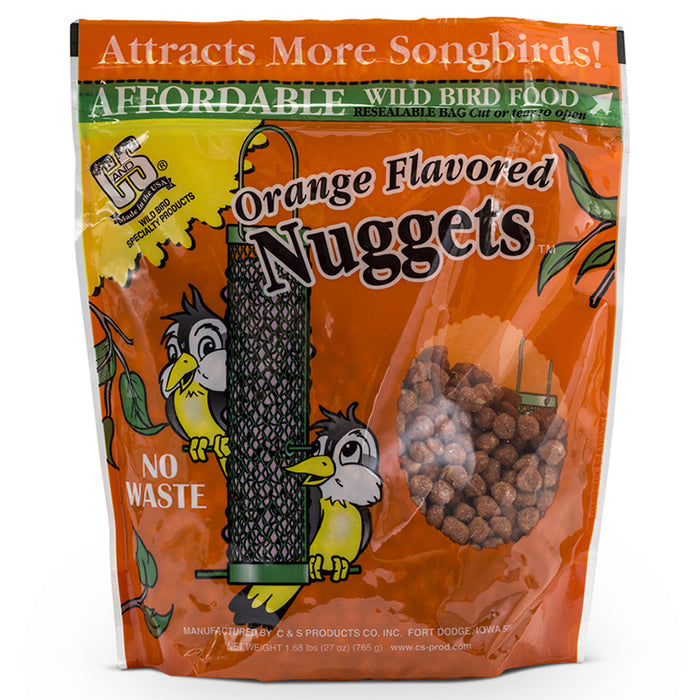Premium Orange Suet Nuggets for Wild Birds - High Energy Bird Food, Pack of 3 - Perfect for Backyard Bird Feeders & Winter Bird Feeding