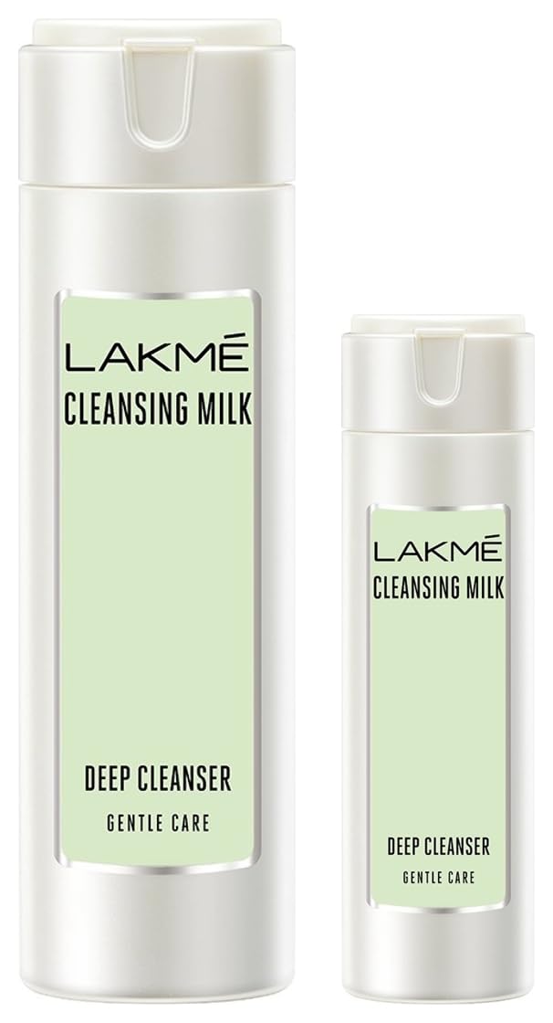 LAKMÉ Gentle & Soft Deep Pore Cleansing Milk - 60ml & 120ml - Oil-Free Face Wash for Sensitive Skin - Daily Deep Cleansing & Makeup Removal - Perfect for Morning & Night Skincare Routine