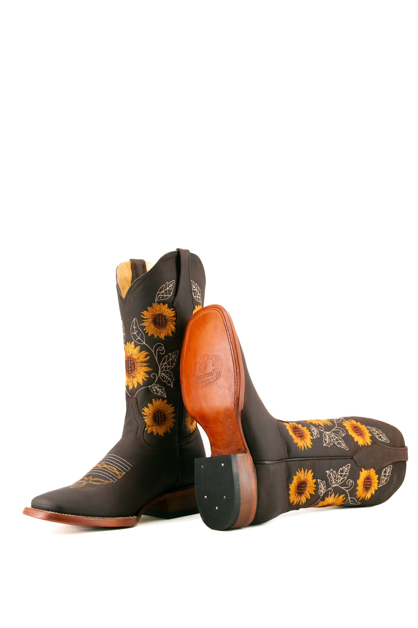Stylish Women's Sunflower Square Toe Cowgirl Boots - Western Fashion Ankle Booties for Country Dancing & Rodeo Events