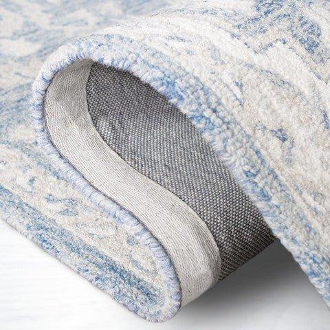 Hand Woven Blue & Ivory Wool Area Rug - Traditional Persian Style, Soft & Durable - Perfect for Living Room, Bedroom, or Office Decor