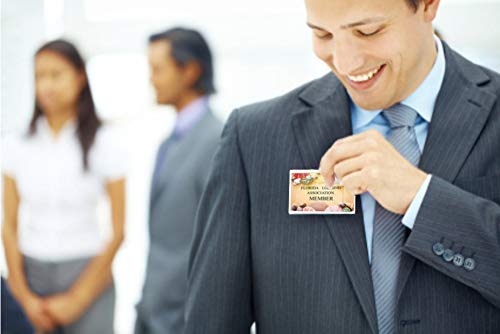 4x3 Inch Magnetic Name Badge Holder - Top Loading Reusable Badge ID Card Holder with Heavy-Duty 3-Touch Magnet - 50 Pack Purple Vinyl for Office, Conference, Security & Events