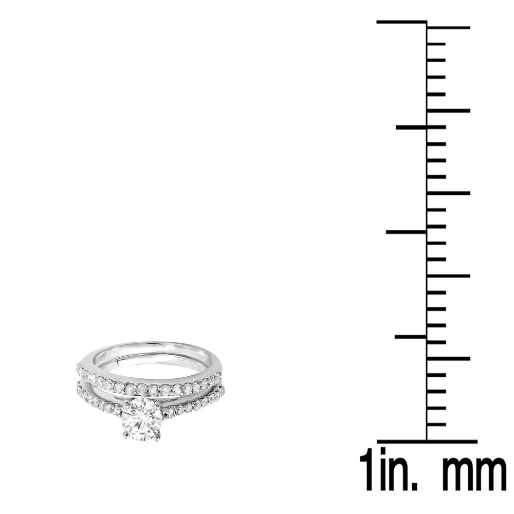 1.10 Cttw 14K White Gold Round Diamond Engagement Ring Set for Women - Dazzlingrock Bridal Collection | Perfect for Proposals, Weddings & Anniversary Gifts