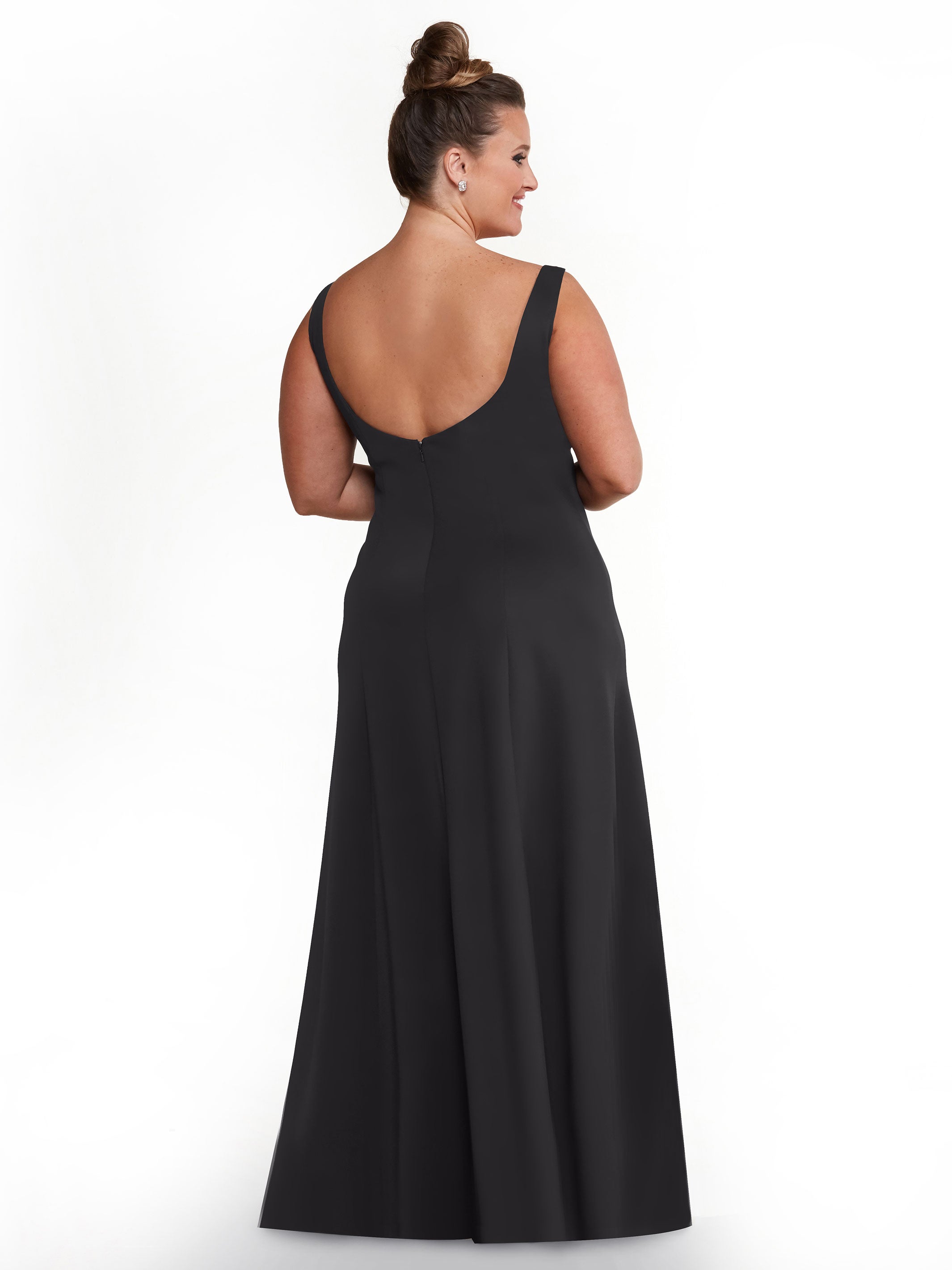 Elegant 83043 A-Line Double Knit Bridesmaid Dress with V-Neck - Perfect for Weddings, Formal Events & Special Occasions