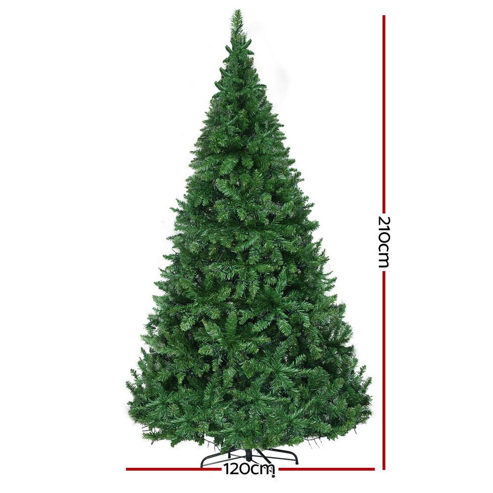 7ft Pre-Lit Artificial Christmas Tree with 1134 Warm White LED Lights - Perfect for Home, Office, and Holiday Decorations