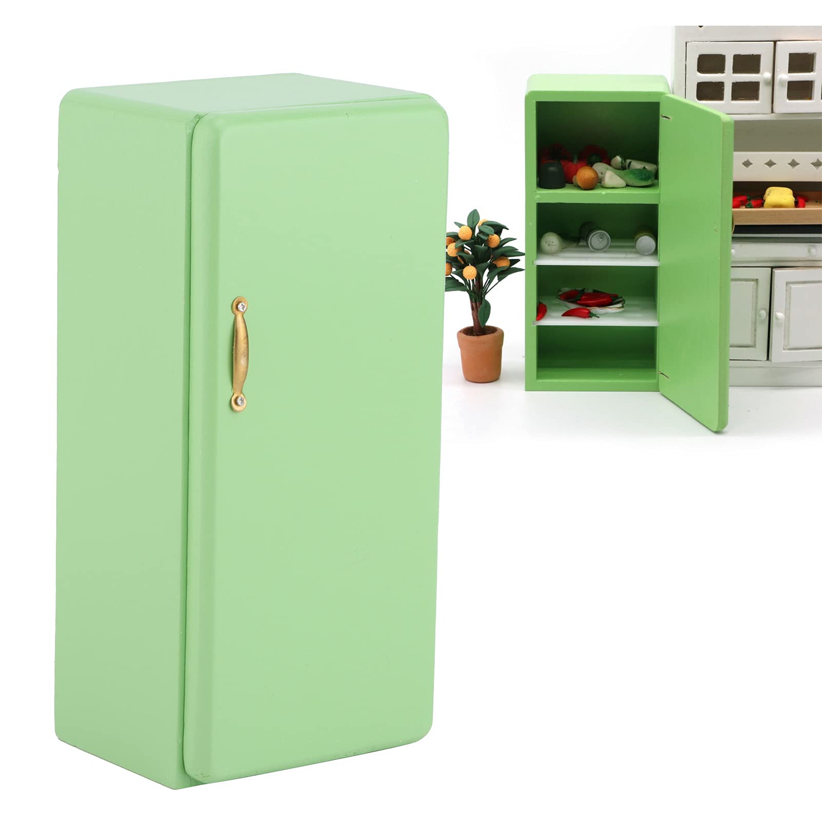 1:12 Miniature Dollhouse Refrigerator - Exquisite Craftsmanship, Perfect for Kids' Miniature Houses & Collectors | Great Gift for Dollhouse Enthusiasts & Miniature Scenes