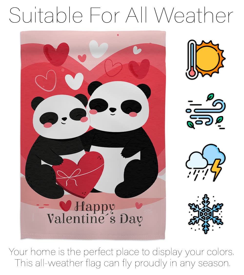 Panda Love Garden Flag - Valentine's Spring Decor for Yard & Home
