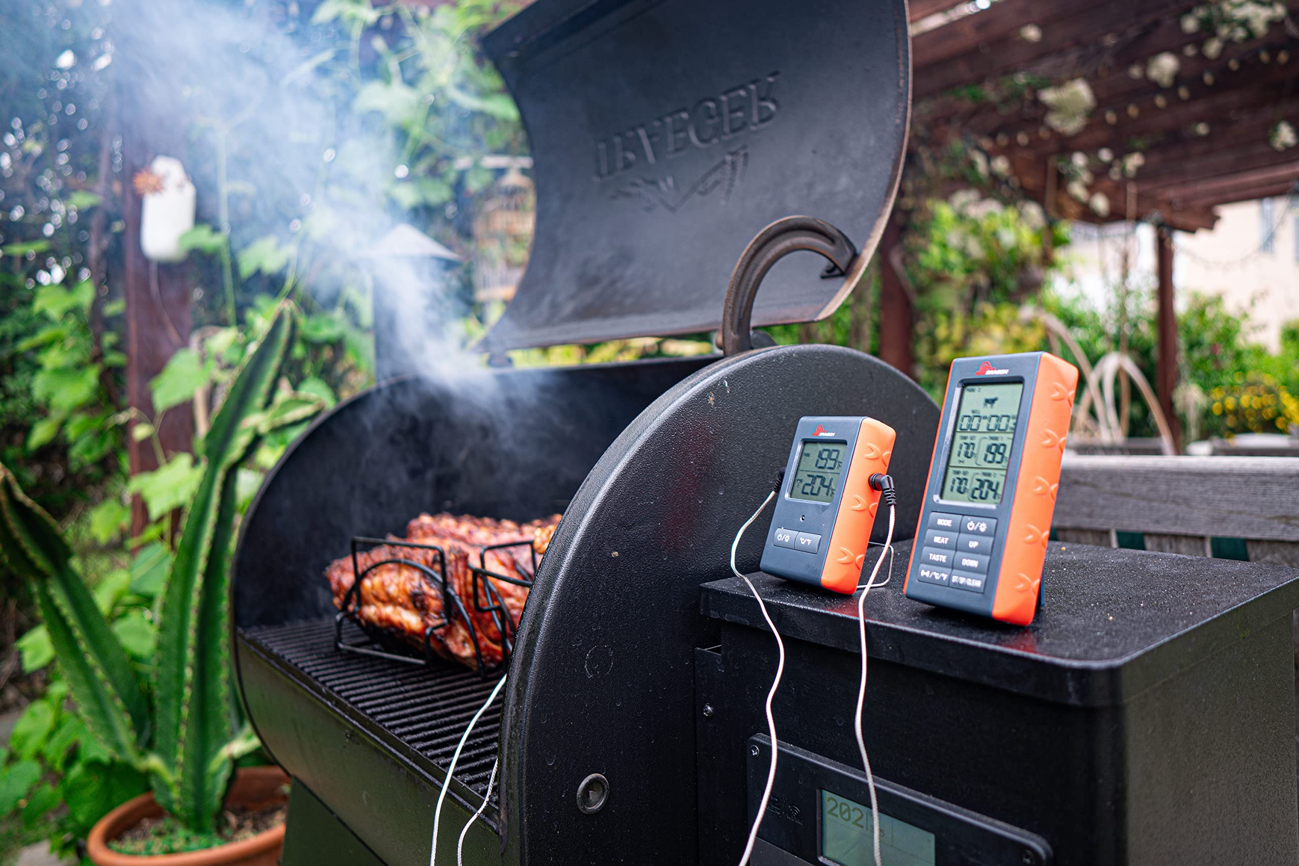 BBQ Dragon Instant Read Digital Meat Thermometer - Wireless Grill & Smoker Thermometer with 2 Probes, Oven Safe BBQ Temperature Gauge for Steak, Chicken, Turkey - Perfect for Grilling, Smoking, Baking & Outdoor Cooking