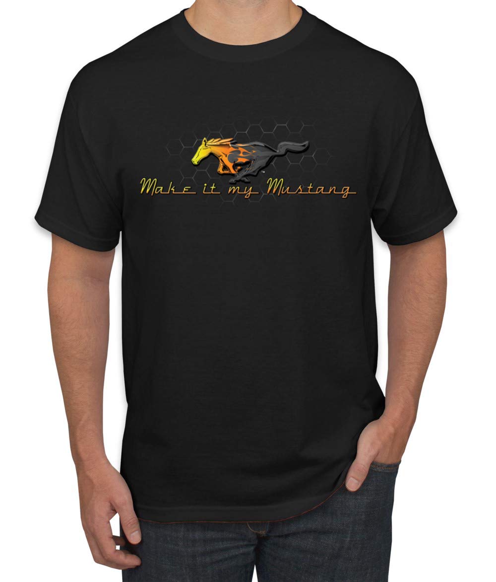 Vintage Ford Mustang Honeycomb Graphic T-Shirt for Men - Classic Car Lover Tee for Casual Wear, Car Shows & Automotive Enthusiasts