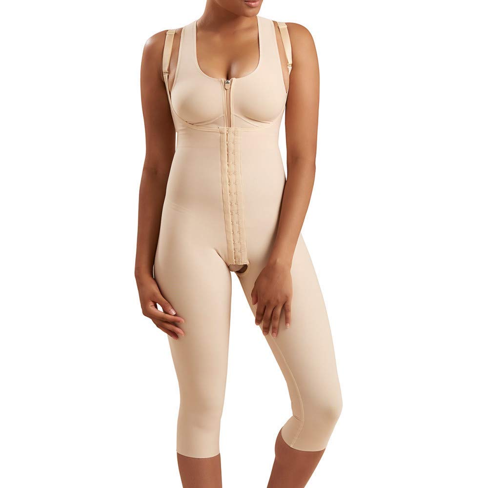 MARENA SFBHM Stage 1 Post-Surgical Compression Girdle - Adjustable High-Back & Front Closure, Mid-Calf Length for Abdominal Support - Ideal for Postpartum Recovery, Tummy Tuck & Liposuction Aftercare