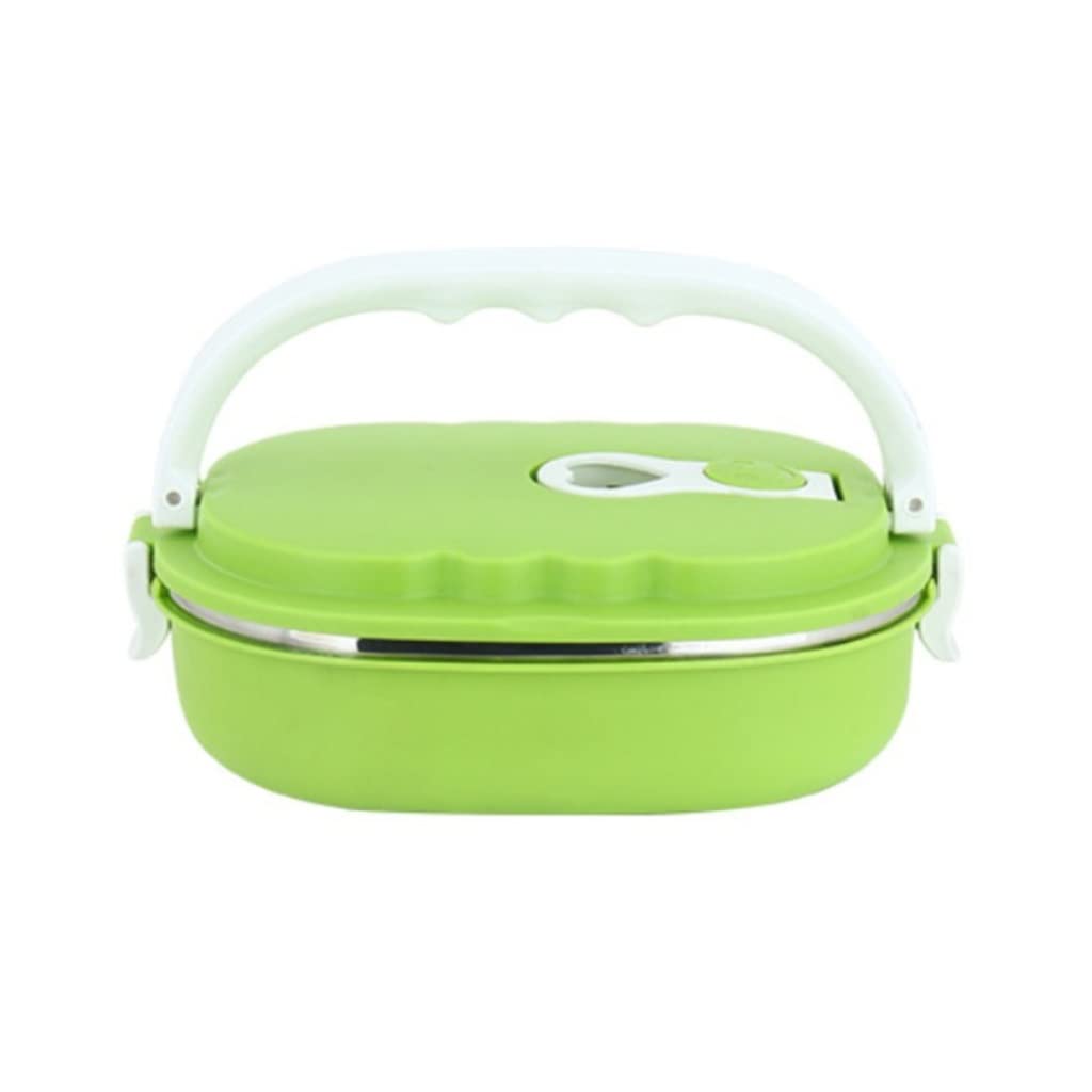 Stainless Steel Single Layer Lunch Box - Portable Bento Box for Breakfast, Office & School - Durable & Leak-Proof Kitchen Utensil (Color C, Size as Shown) - Perfect for Meal Prep, Picnics & On-the-Go Dining