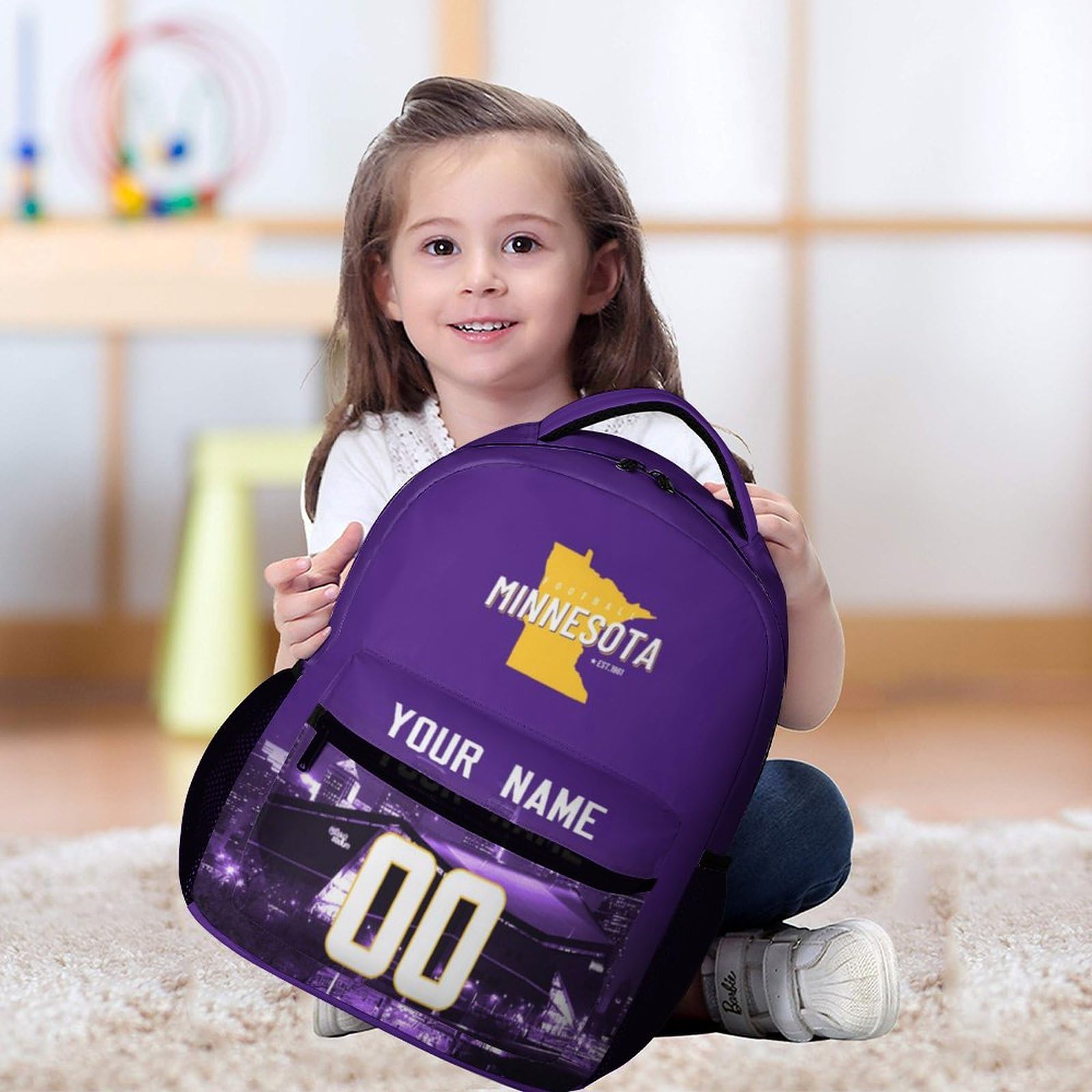 Custom Football Backpacks with Personalized Name & Number - Team Spirit School Bags for Kids, Travel & Camp - Perfect Sports Gifts for Fans & Players - Ideal for School, Games, and Outdoor Adventures