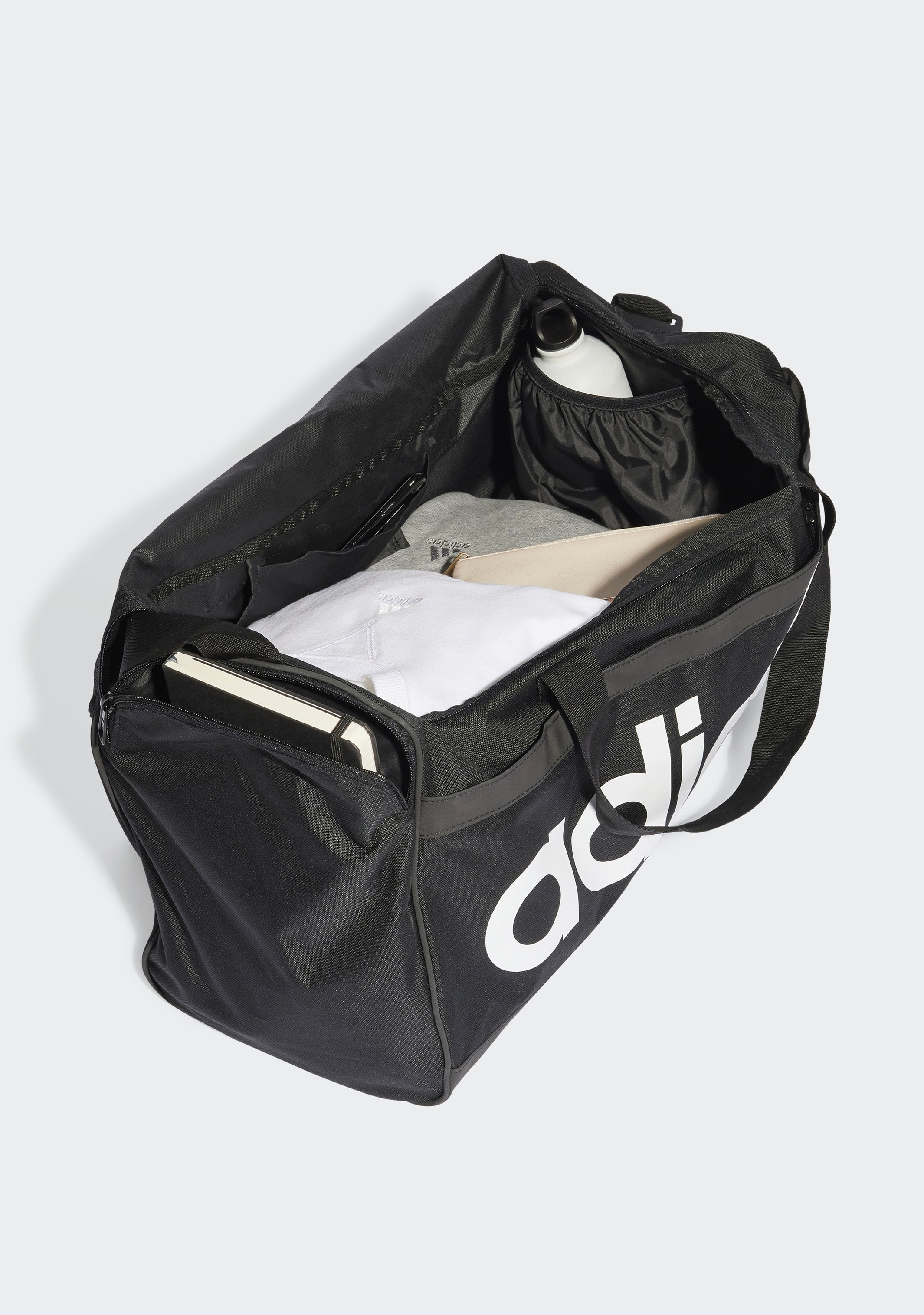 Adidas Essentials Linear Duffel Bag Medium 39L - Sport Gym Travel Carry-On Bag for Men & Women - Perfect for Workouts, Weekend Trips & Sports Equipment Storage