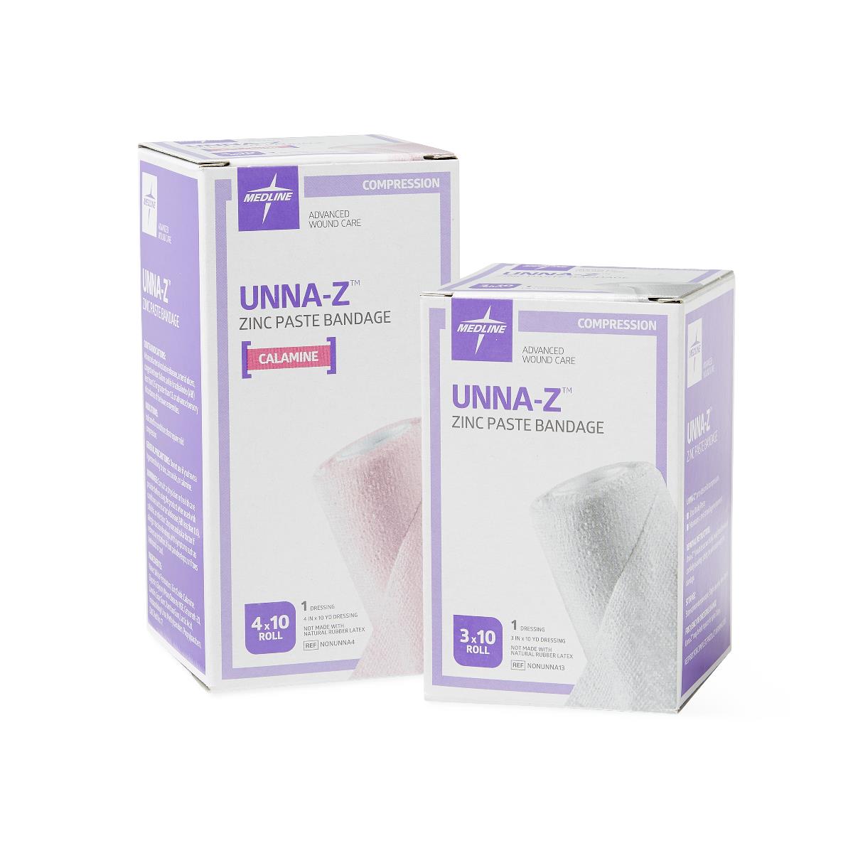 Unna Boot Bandage with Calamine - 3 x 10 Yards for Leg Ulcers & Wound Care - Various Sizes Available for Compression Therapy & Dermatological Treatment