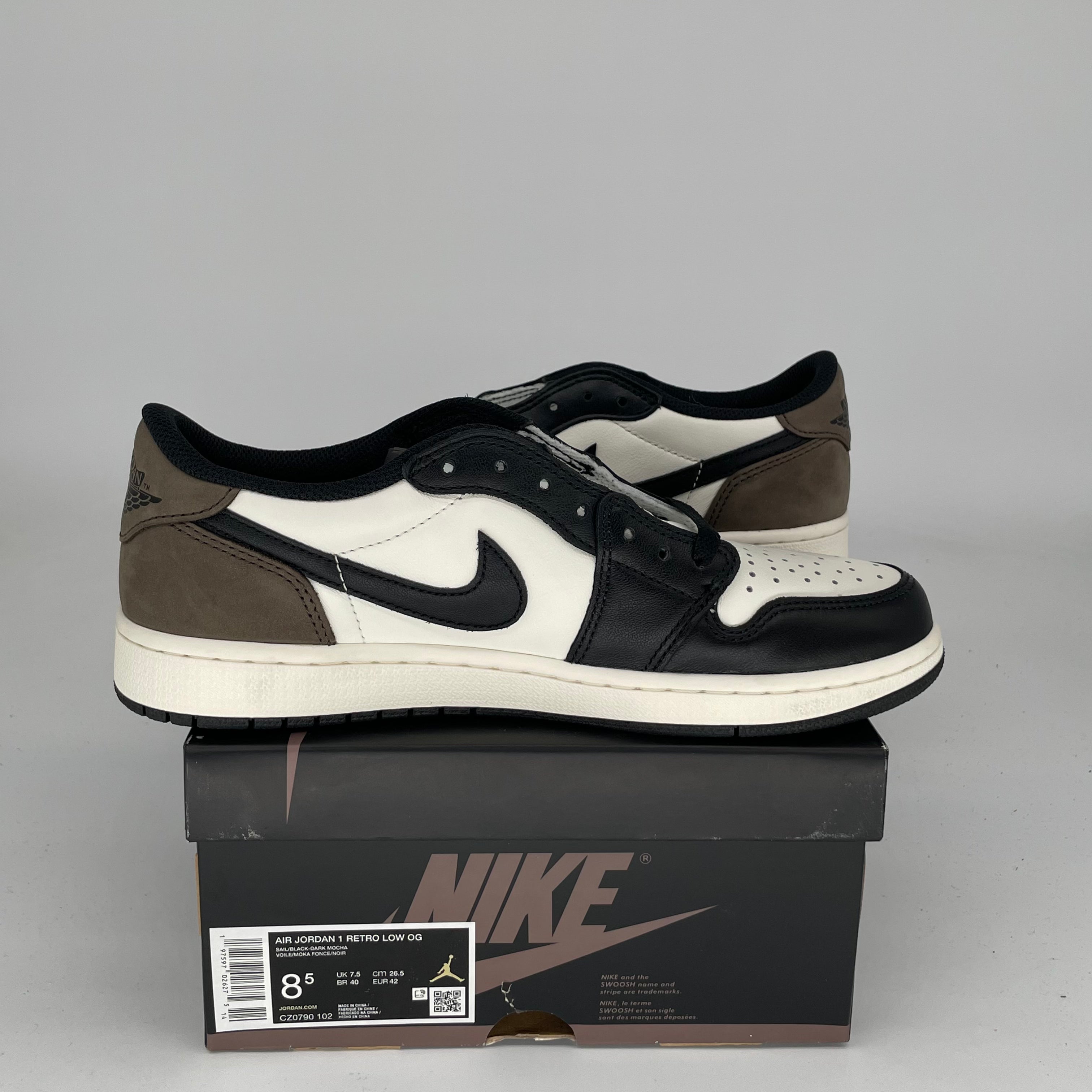 AIR JORDAN 1 LOW MOCHA Sneakers - Men's Size 8.5 (CZ0790-102) - Casual Streetwear & Basketball Shoes for Everyday Wear