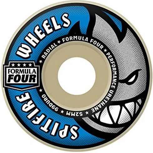 Spitfire F4 Radial 99A Skateboard Wheels - High Performance Skate Wheels for Street & Park Skating - Perfect for Tricks, Vert & Cruising