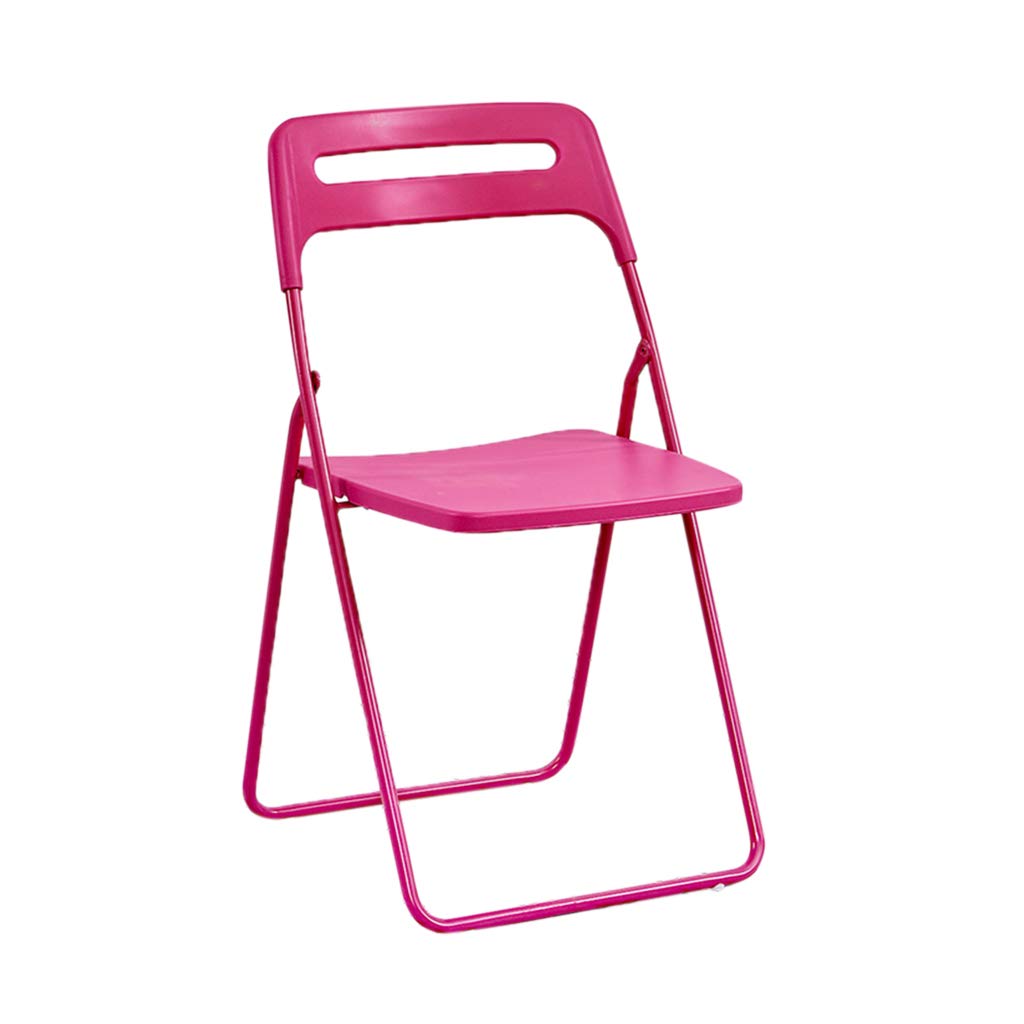 ChangSQ Folding Chair - Comfortable Plastic Guest Chair for Home, Office & Events | Easy to Clean, Lightweight & Durable | Perfect for Living Room, Dining Room, Student Desk, Conference & Training | Office Supplies (Pink)