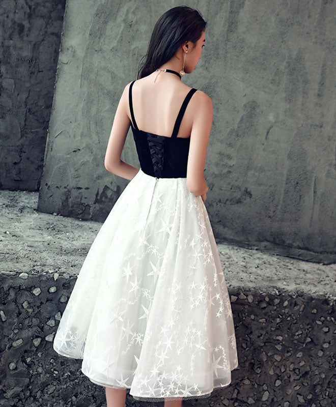 Elegant Black and White Short Prom Dress for Homecoming - Perfect for School Dances, Parties & Special Occasions