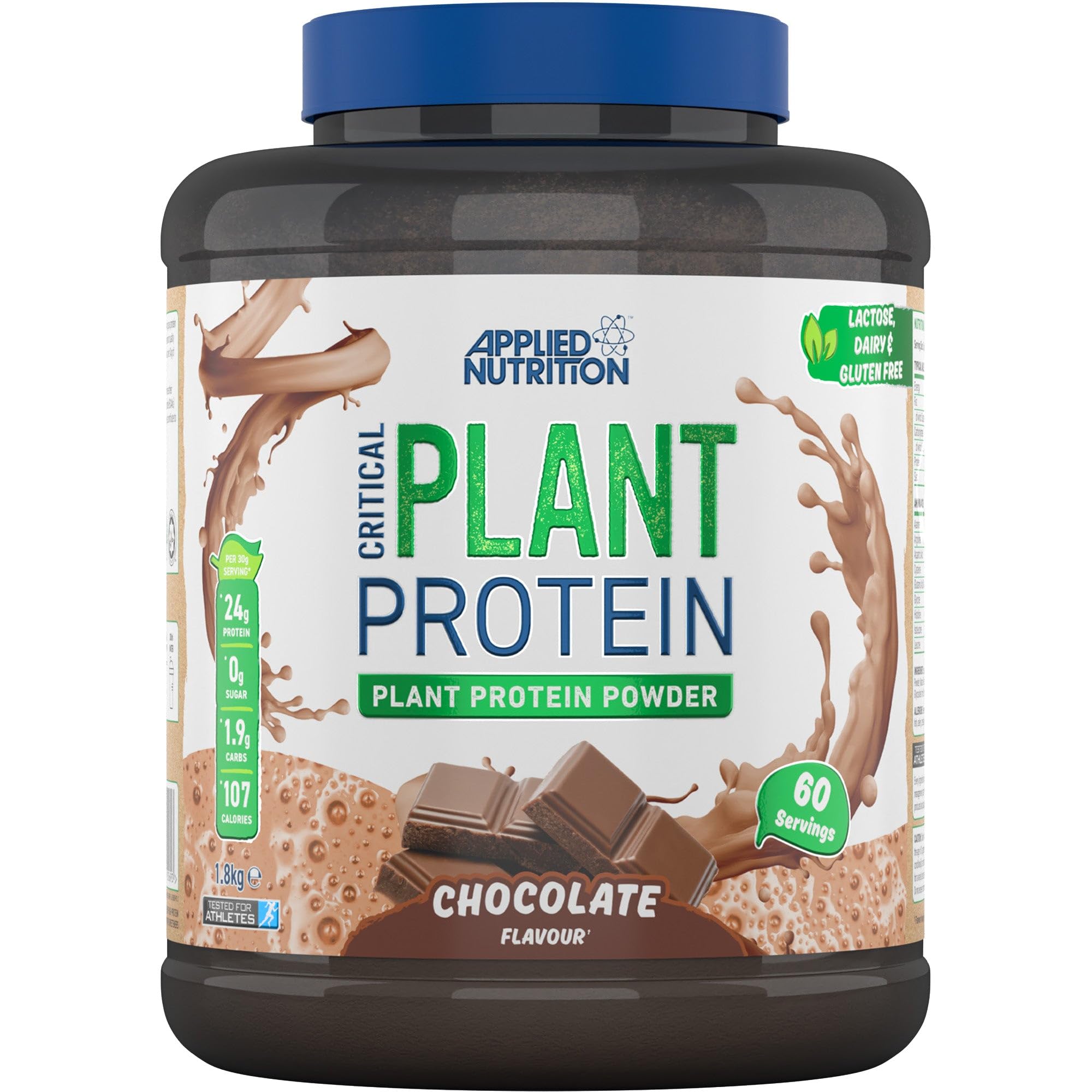 Applied Nutrition Critical Plant Protein Powder 1.8kg (4 lbs) - Vegan Plant-Based Protein Supplement for Muscle Recovery & Weight Management - Perfect for Post-Workout Shakes & Healthy Smoothies