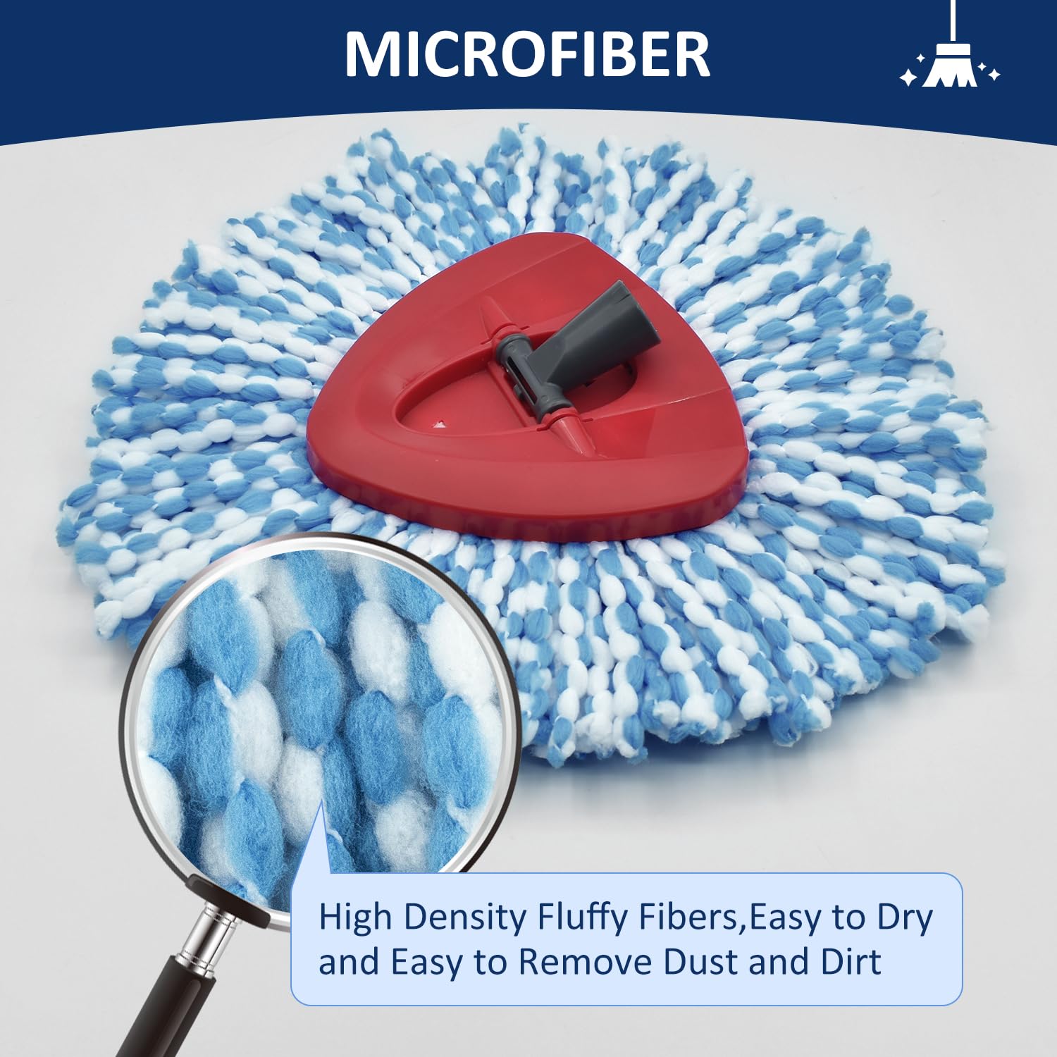 2 Pack Microfiber Mop Head Replacement for Oceda EasyWring Spin Mop - Compatible with 1 Tank System, Deep Cleaning, Machine Washable & Easy to Install - Perfect for Hardwood Floors, Tile, and Kitchen Cleaning