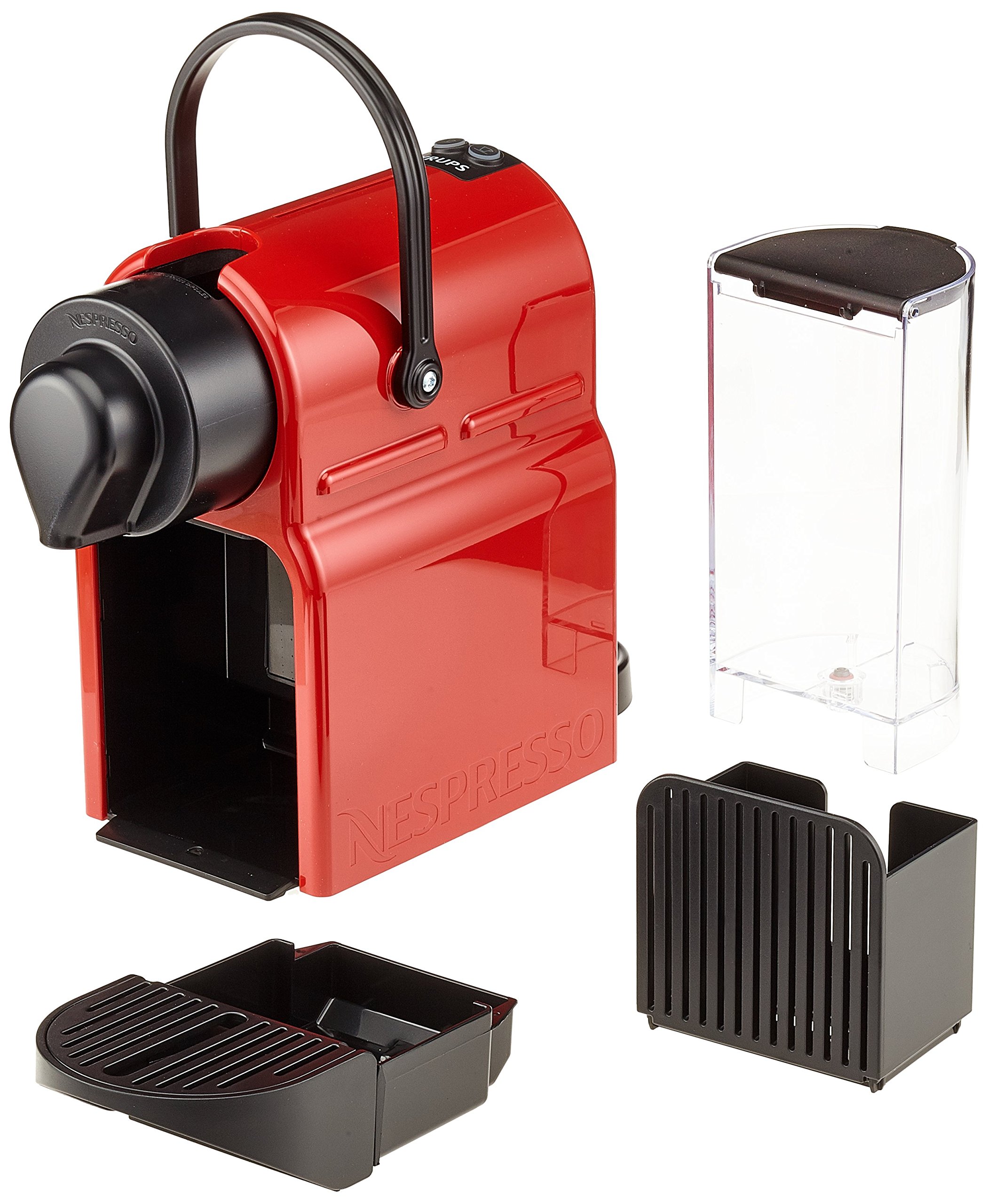 Krups Nespresso Inissia XN1005 Espresso Machine - 19 Bar Pressure, Compact & Fast, Red - Perfect for Home, Office, or Gifts