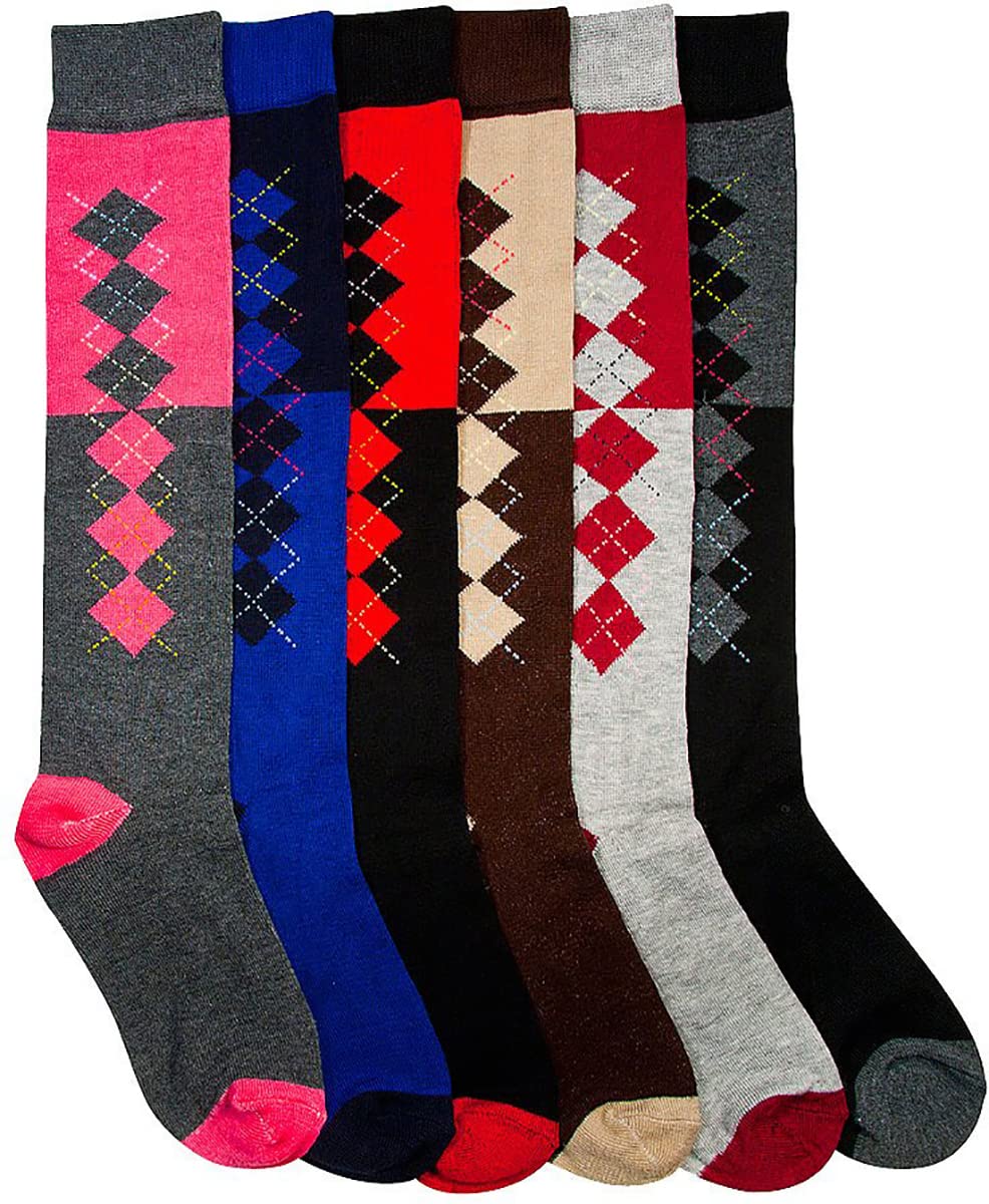 ToBeInStyle Women's Knee High Socks - Pack of 6 or 12 - Soft Comfortable Cotton Blend Socks for Boots, Work, Winter & Everyday Wear