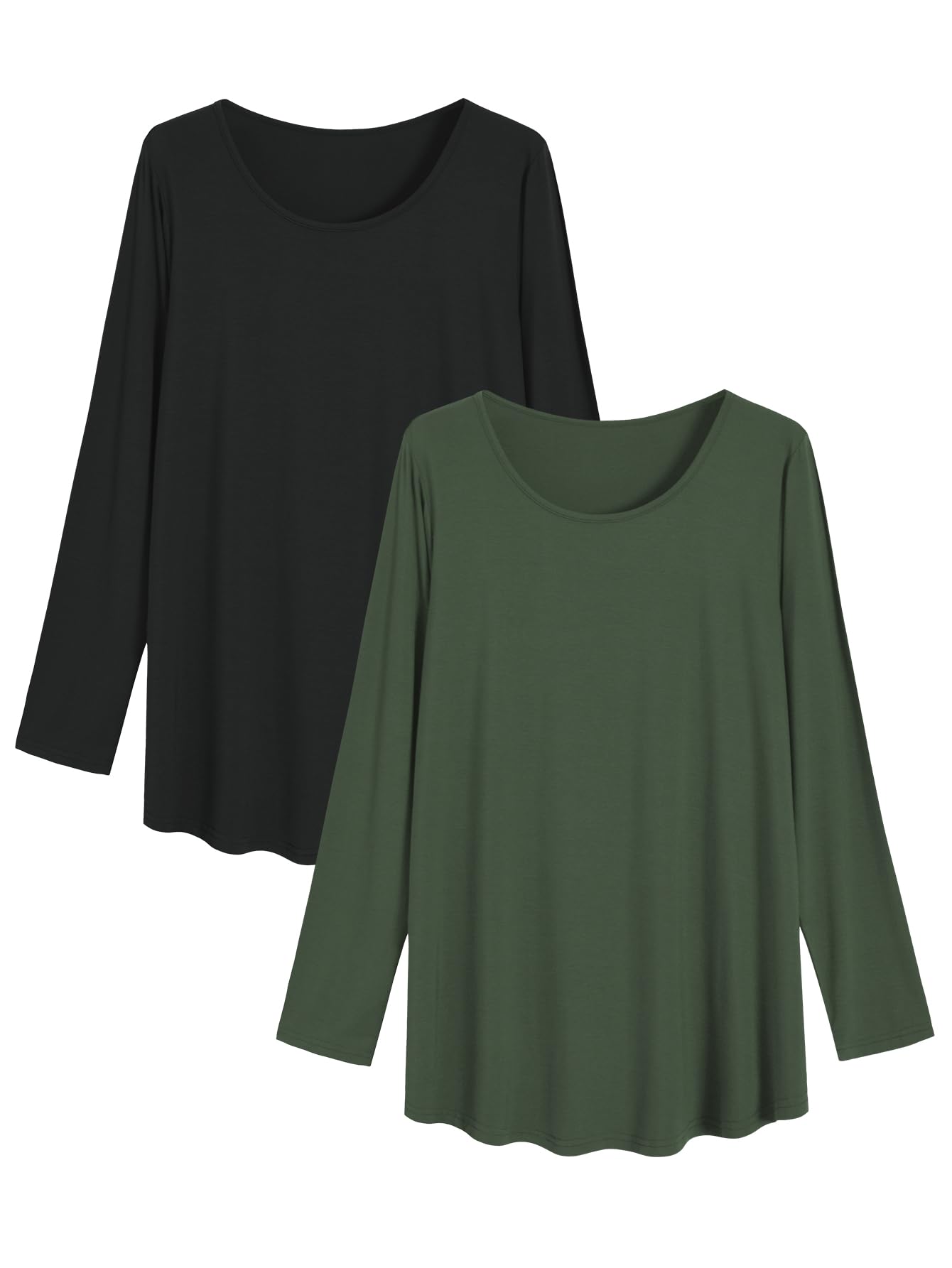 Women's Soft Viscose Long Sleeve Tunic Top - Comfortable Lounge Wear & Sleepwear for Relaxing at Home or Travel