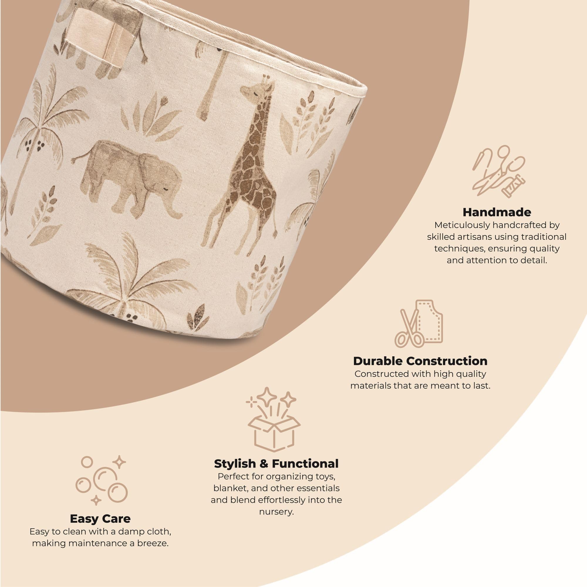 **Safari Animal Nursery Storage Basket - 13