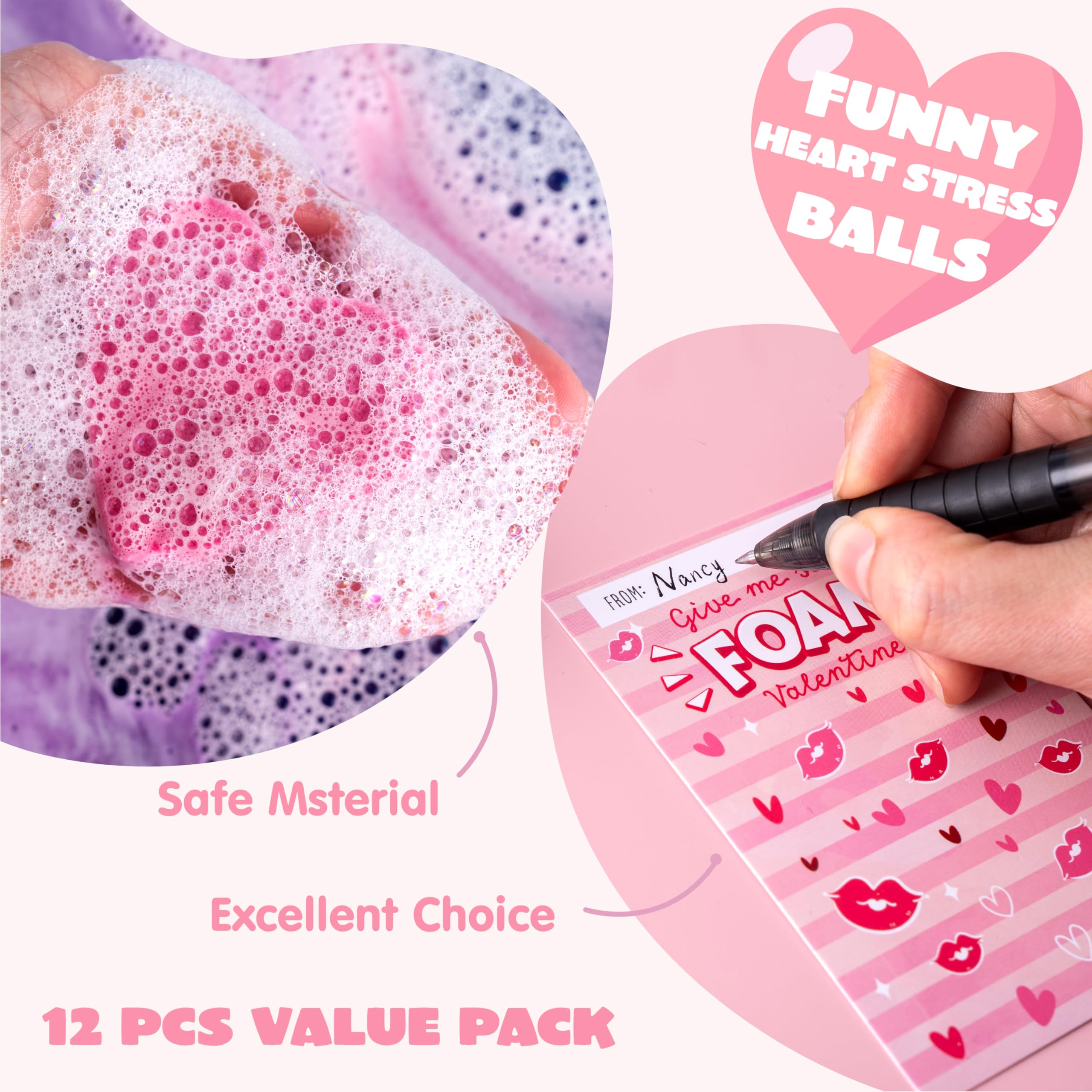 JOYIN 12 Pack Heart Shaped Bath Bombs with Valentine's Day Cards - Kids Party Favors, DIY Gifts for Her, Romantic Gifts for Couples - Perfect for Spa Nights, Birthday Celebrations & Holiday Gifting