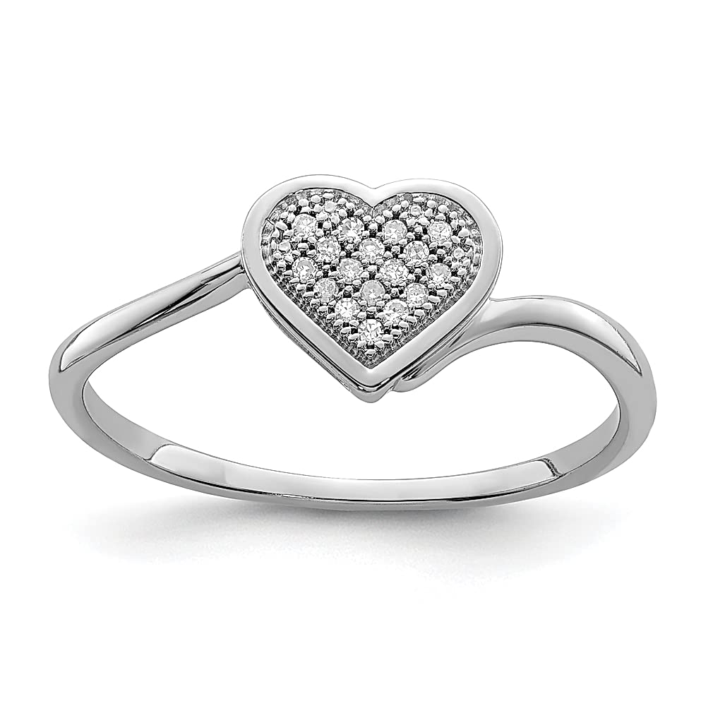 925 Sterling Silver Diamond Heart Ring for Women - Elegant Love Jewelry Gift for Her, Perfect for Anniversaries, Valentine's Day & Romantic Occasions