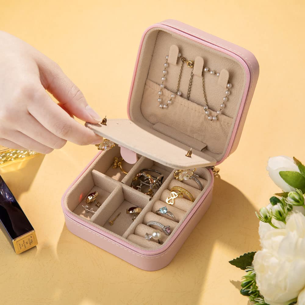 Personalized Mini Jewelry Travel Case - Small Portable Jewelry Organizer Box with Custom Name/Dance Pose Design - Perfect for Rings, Earrings & Necklaces Storage - Ideal Travel Accessory & Gift for Women, Dancers & Brides (Great for Vacations, Dance Competitions & Wedding Prep)