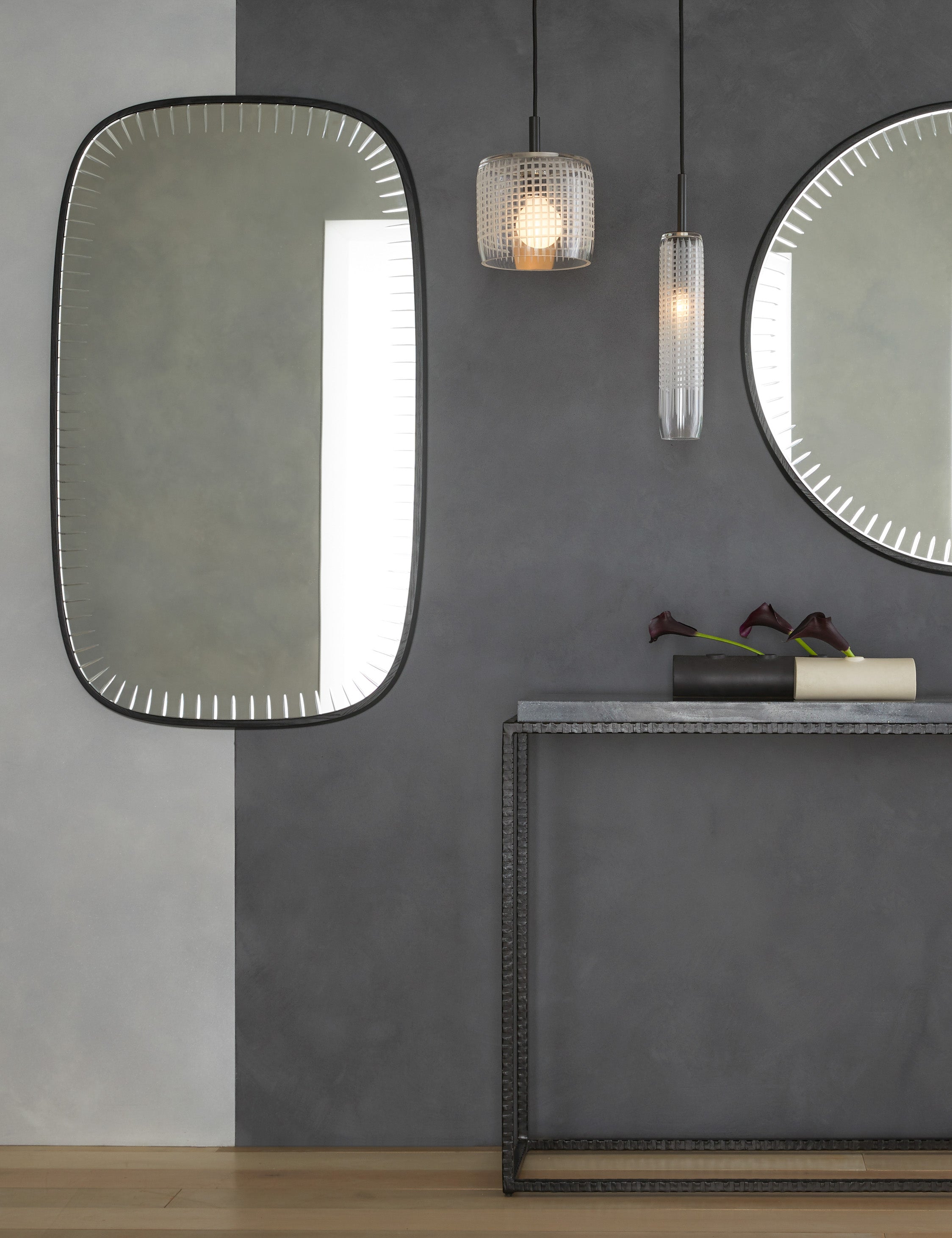 Arteriors Cut Oblong Mirror - Modern Wall Mirror for Living Room, Bedroom & Entryway Decor