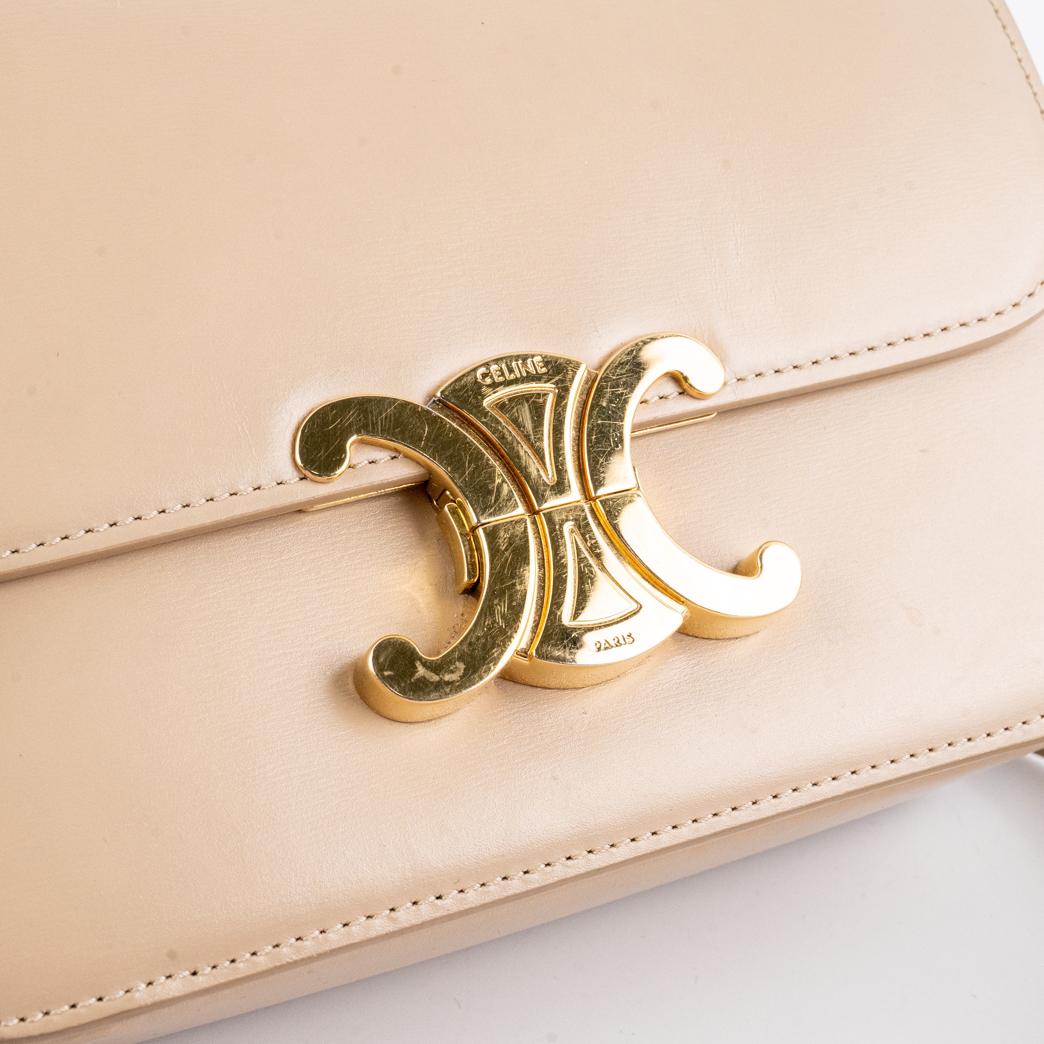 Celine Small Triomphe Box Bag - Genuine Leather Crossbody Purse for Women | Perfect for Work, Date Night & Everyday Use