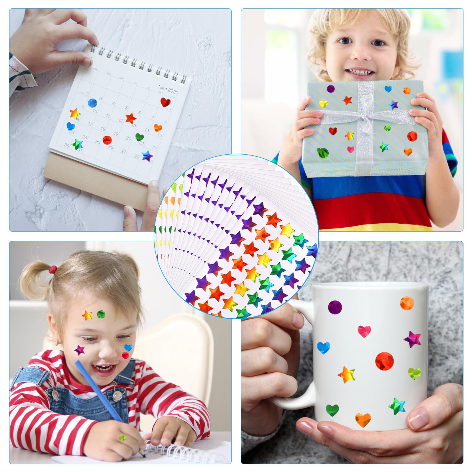 1710 Pcs Glitter Star Stickers for Kids - Holographic Reward Stickers for Classroom, Teachers & Students - Perfect for Behavior Charts, DIY Crafts, Scrapbooking & School Supplies