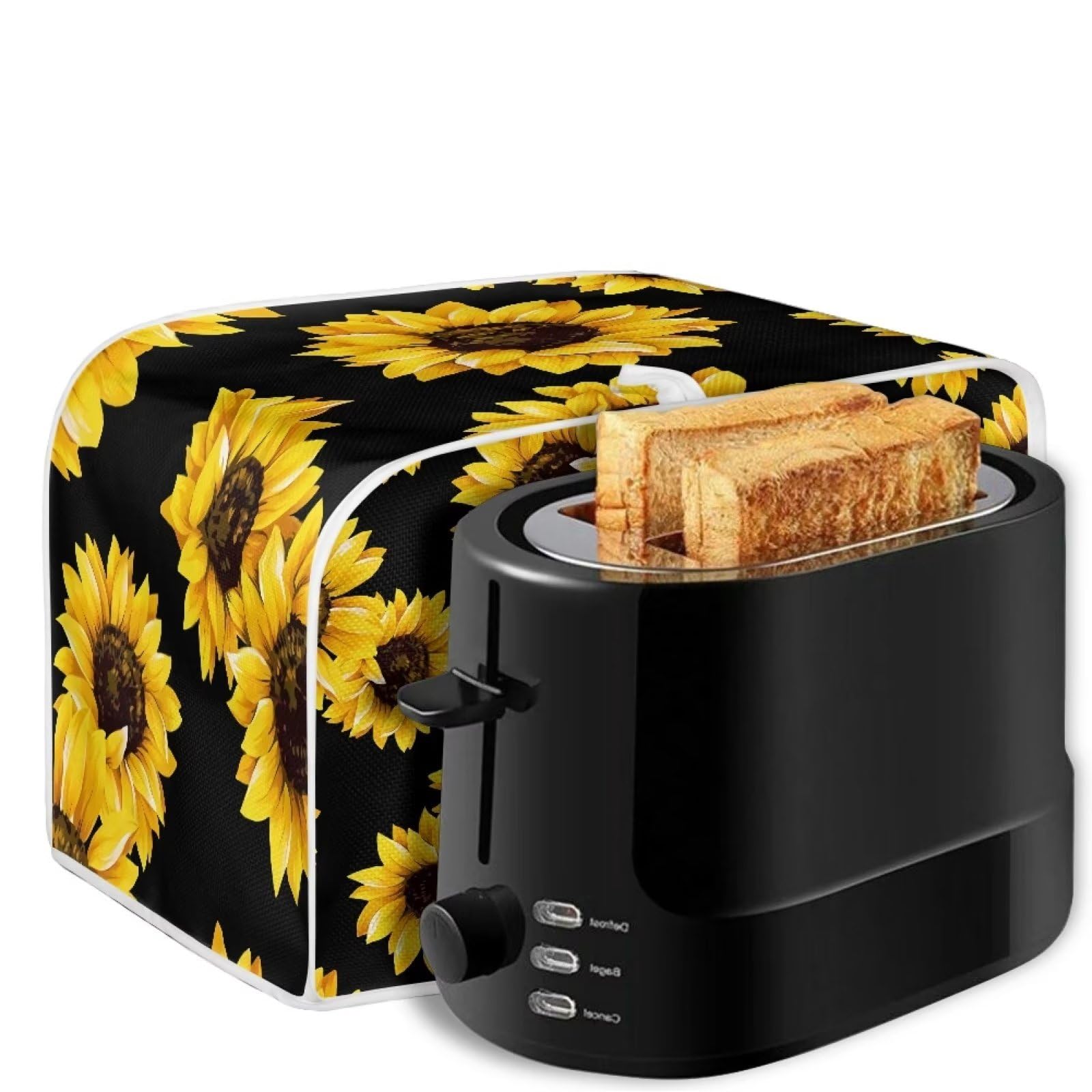 Sunflower Print 4-Slice Toaster Cover - Dustproof Kitchen Appliance Protector for Bread Maker, Microwave & Countertop Decor - Perfect Housewarming Gift for Women & Home Chefs