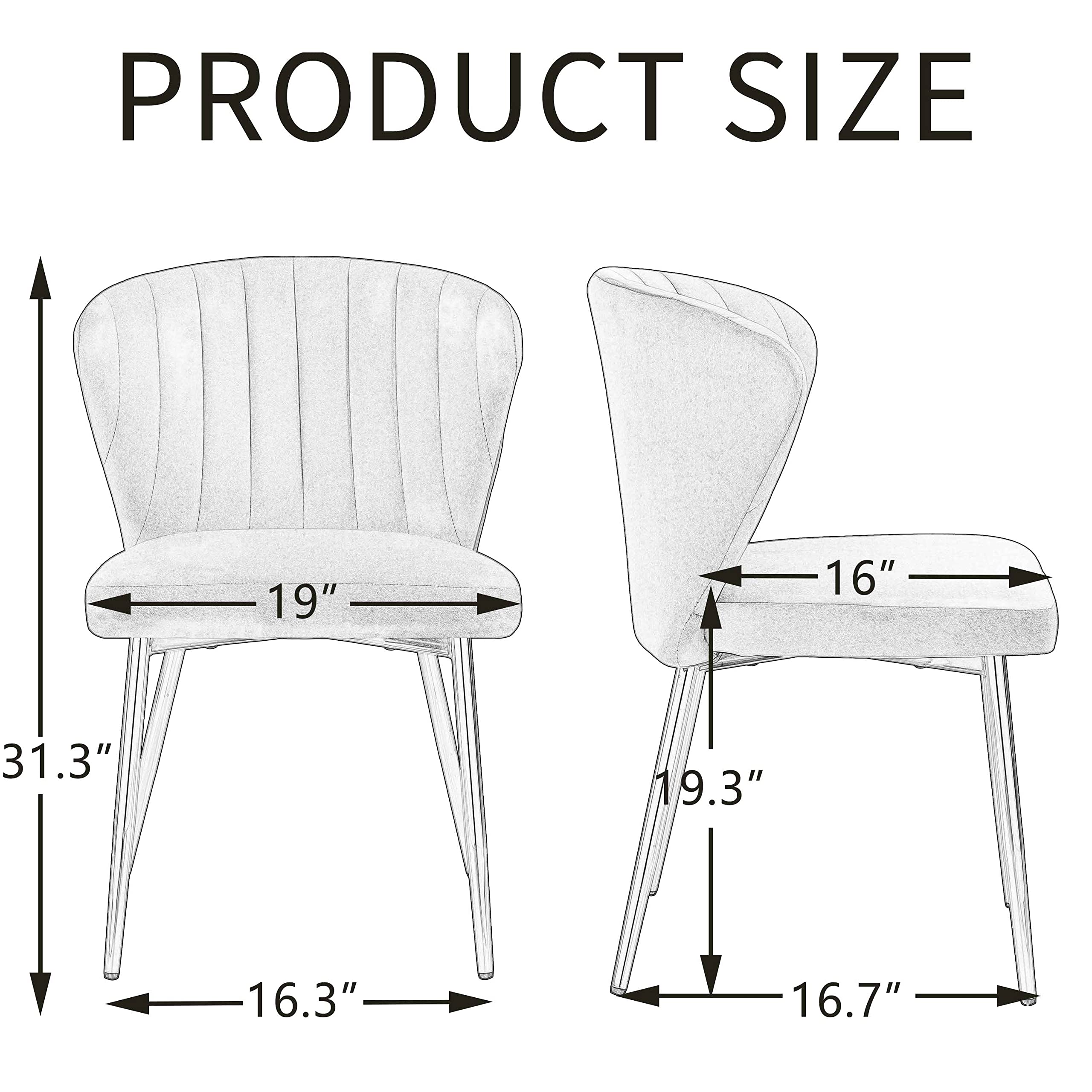Luxury Velvet Dining Chairs Set of 2 - Modern Upholstered Accent Chairs with Golden Metal Legs for Living Room, Kitchen, Dining Room & Patio - Perfect for Home Decor, Dinner Parties & Cozy Reading (White, 2-Pack)