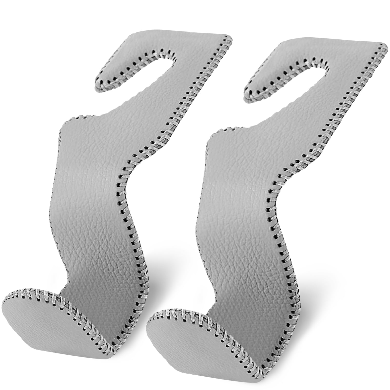 2 Pack Car Purse Hook & Headrest Hanger - Durable Grey Seat Hook Holder for Purses, Bags & Groceries - Perfect Car Accessories for Organization & Shopping Trips