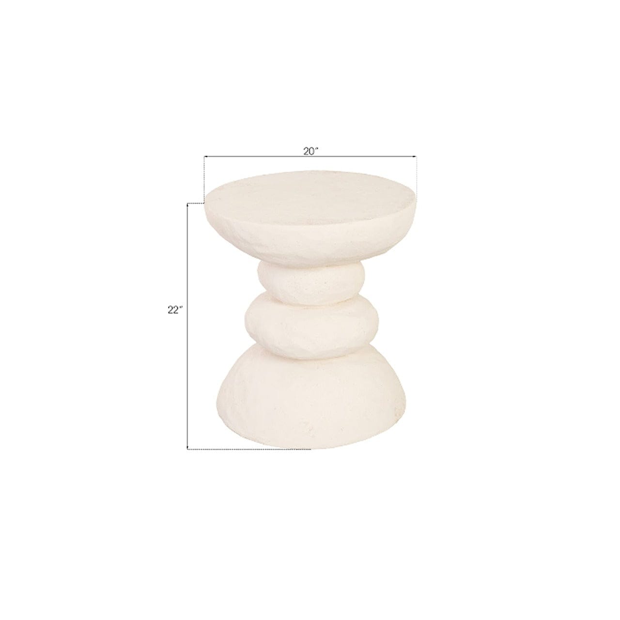 Modern Boulder Side Table - Natural Stone Accent Table for Living Room, Bedroom, or Outdoor Patio - Perfect for Coffee, Books, and Decor