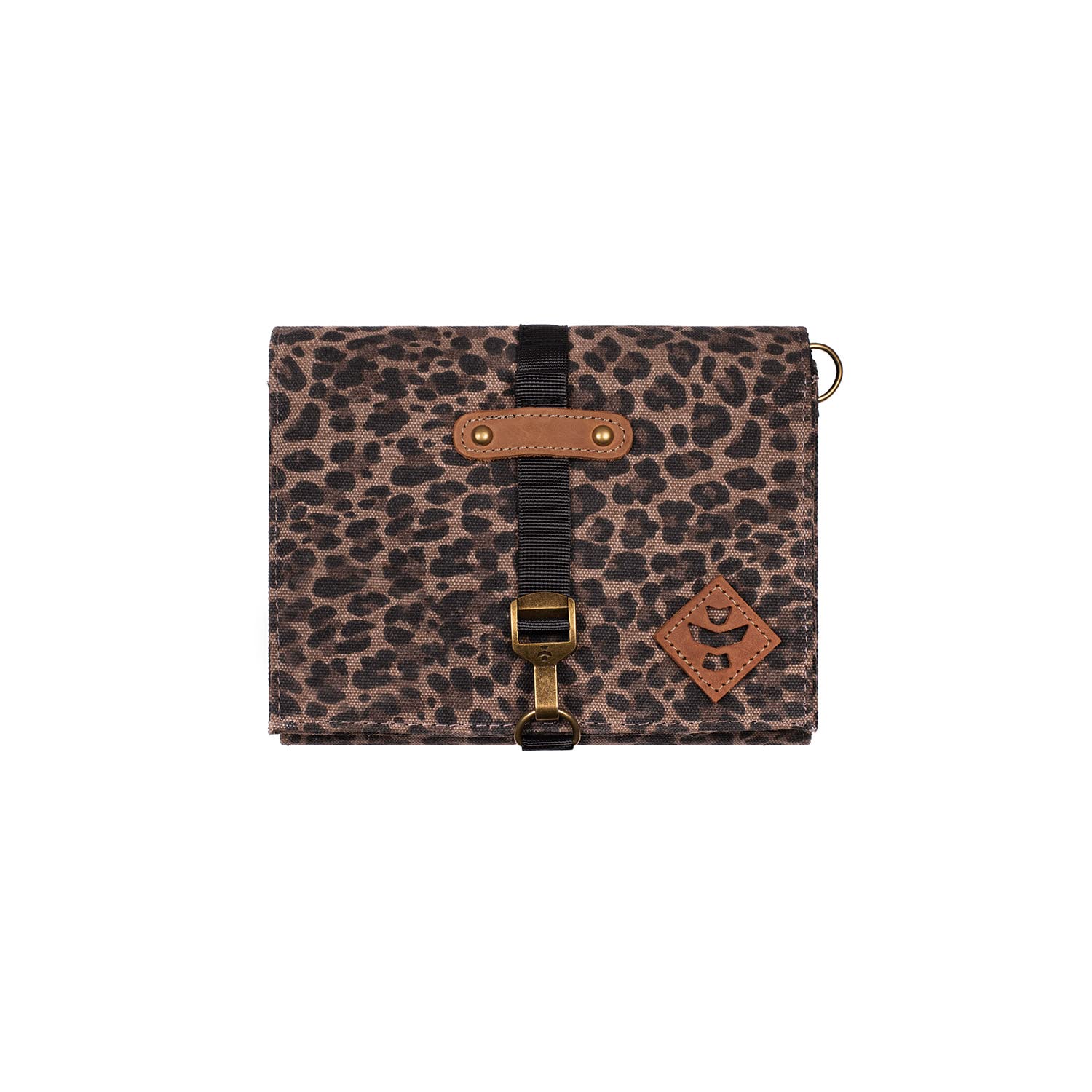 Revelry Supply Premium Lockable Carrying Case - All-in-One Kit with 2 Pockets, Tray & Spice Grinder (Leopard Print) | Perfect for Travel, Camping & Outdoor Adventures