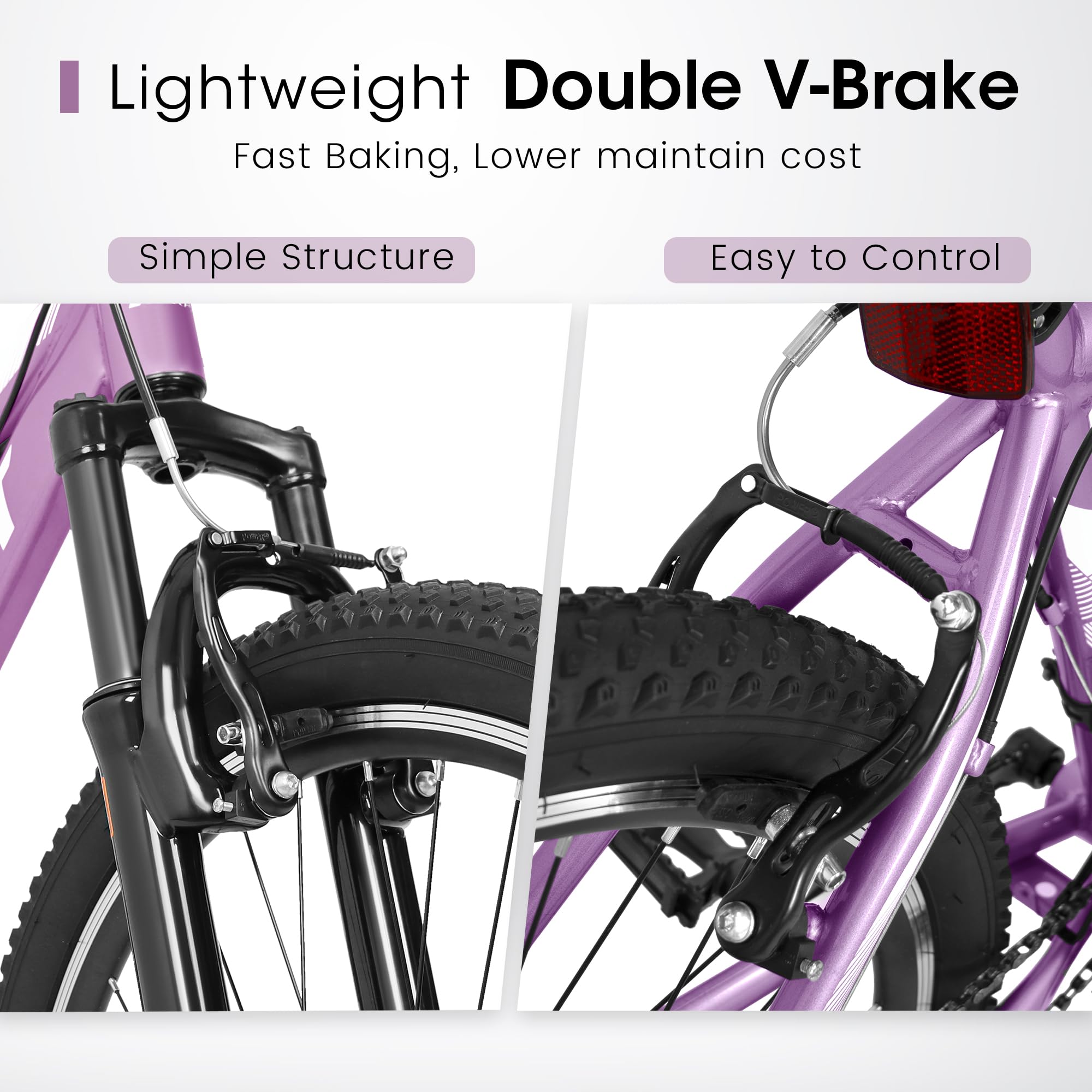 24-26 Inch Women's Mountain Bike with Disc/V Brakes - 21 Speed Steel Frame Bicycle with Suspension Fork - Stylish Commuter Bike for Adults & Teens - Perfect for Urban Trails, Snow Riding & Daily Commutes