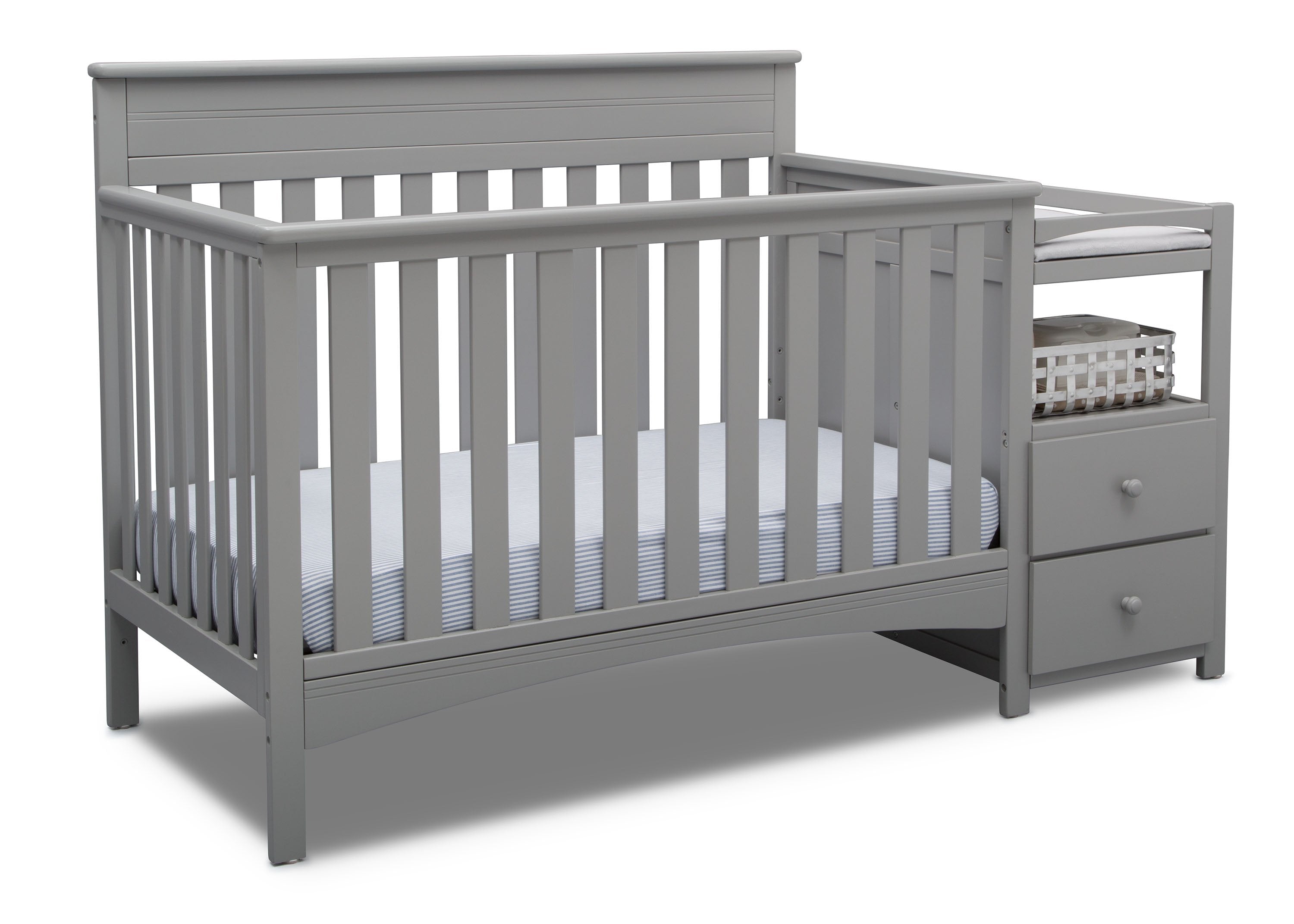 Presley Convertible Crib with Changer - 3-in-1 Baby Crib to Toddler Bed & Dresser - Nursery Furniture for Newborns & Toddlers - Perfect for Small Spaces & Modern Nurseries