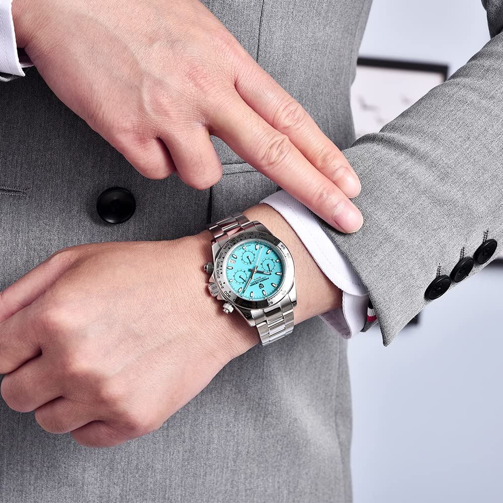 Pagani Design Classic Men's Chronograph Watch - Stainless Steel, Japanese VK63 Quartz Movement, 100m Waterproof - Luxury Business & Dress Watch for Office, Formal Events & Everyday Wear