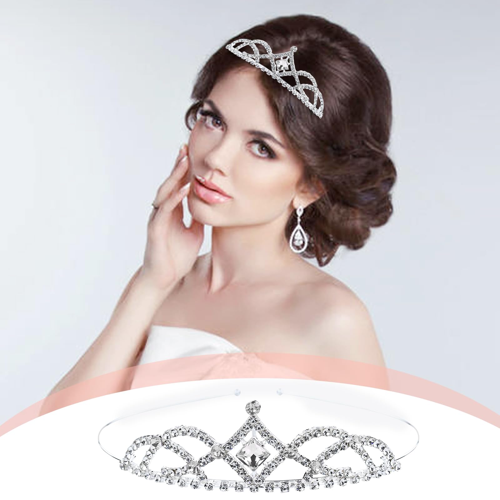 8-Piece Princess Tiara Crown Set - Silver Metal Rhinestone Headbands for Weddings, Birthdays, Prom | Hair Accessories for Kids, Teens, Women | Perfect for Parties, Pageants & Special Occasions