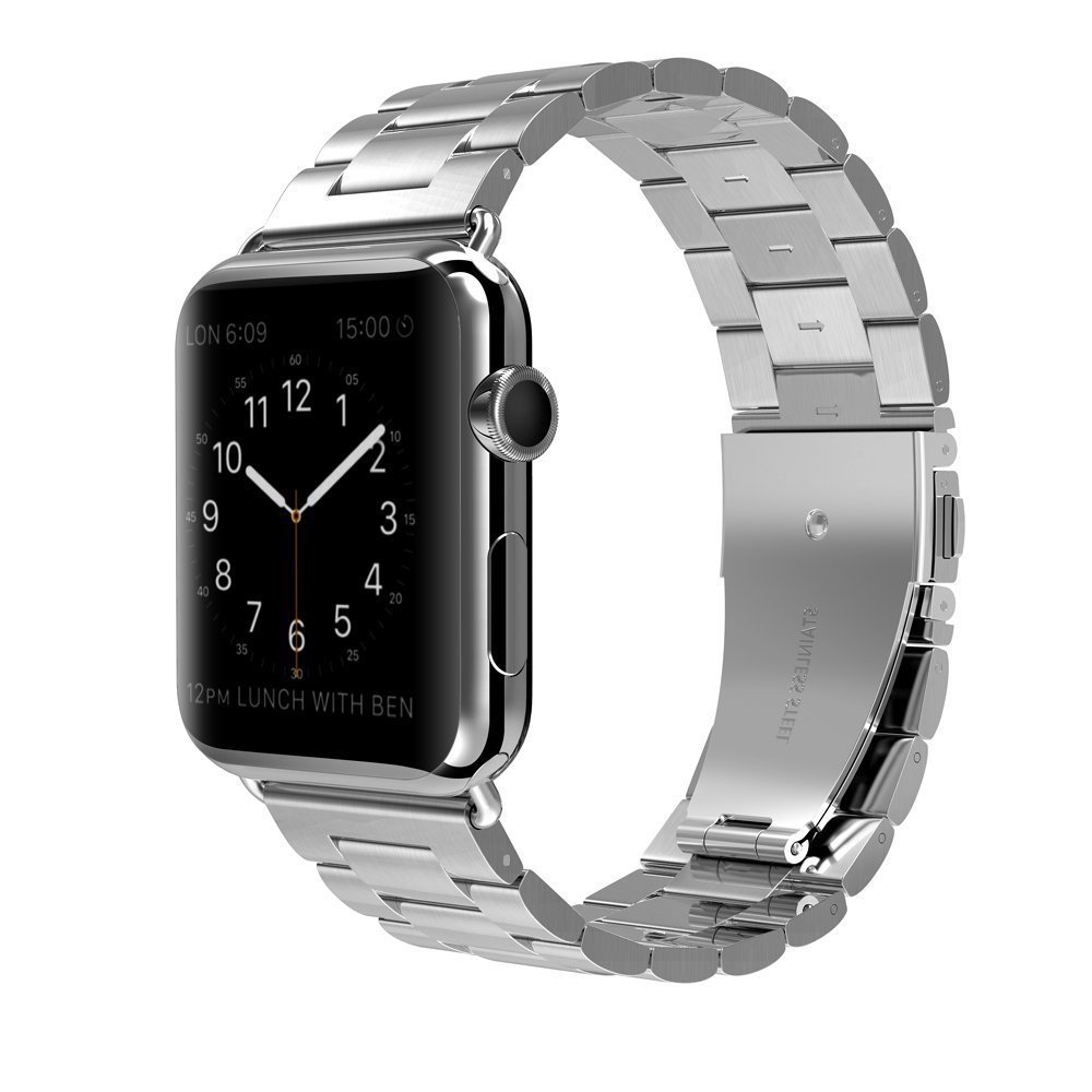 Premium Stainless Steel Apple Watch Band for Men - Compatible with 38mm 40mm 41mm iWatch Series Ultra/Ultra2/SE/9/8/7/6/5/4/3/2/1 - Elegant Silver Metal Chain Strap for Business, Casual & Formal Occasions