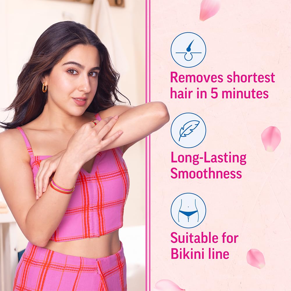Veet Pure Hair Removal Cream for Women - Gentle Formula for Normal Skin, 50g | Safe for Legs, Underarms, Bikini Line & Arms | At-Home Smooth Skin Solution for Quick Hair Removal