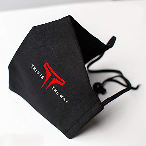 Boom Lab This Is The Way Washable 3-Layer Face Mask with Filter Pocket - Adjustable Around-the-Head Strap, Breathable & Reusable (Red, Large) - Perfect for Cosplay, Conventions, and Daily Protection