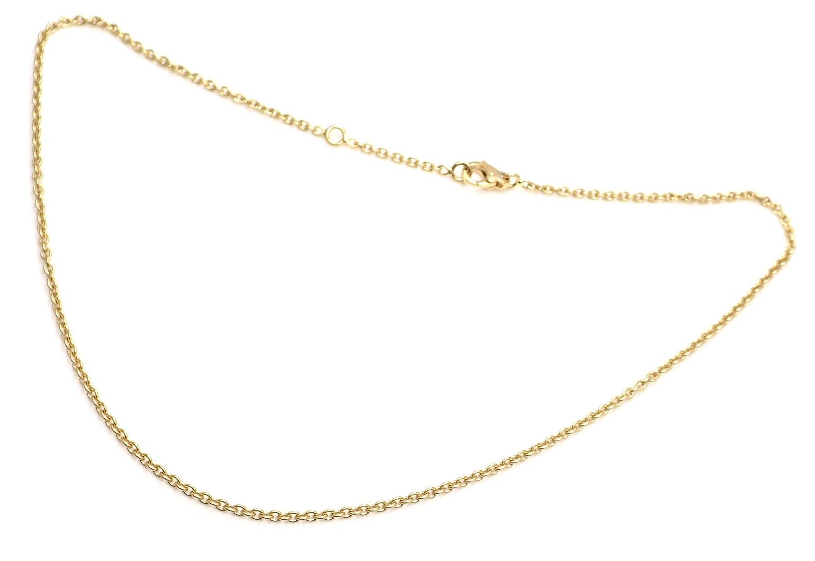 Authentic Chanel 18k Yellow Gold Classic Round Chain Necklace 14.75-15.75 Inches | Luxury Jewelry for Women | Perfect for Weddings, Parties & Special Occasions